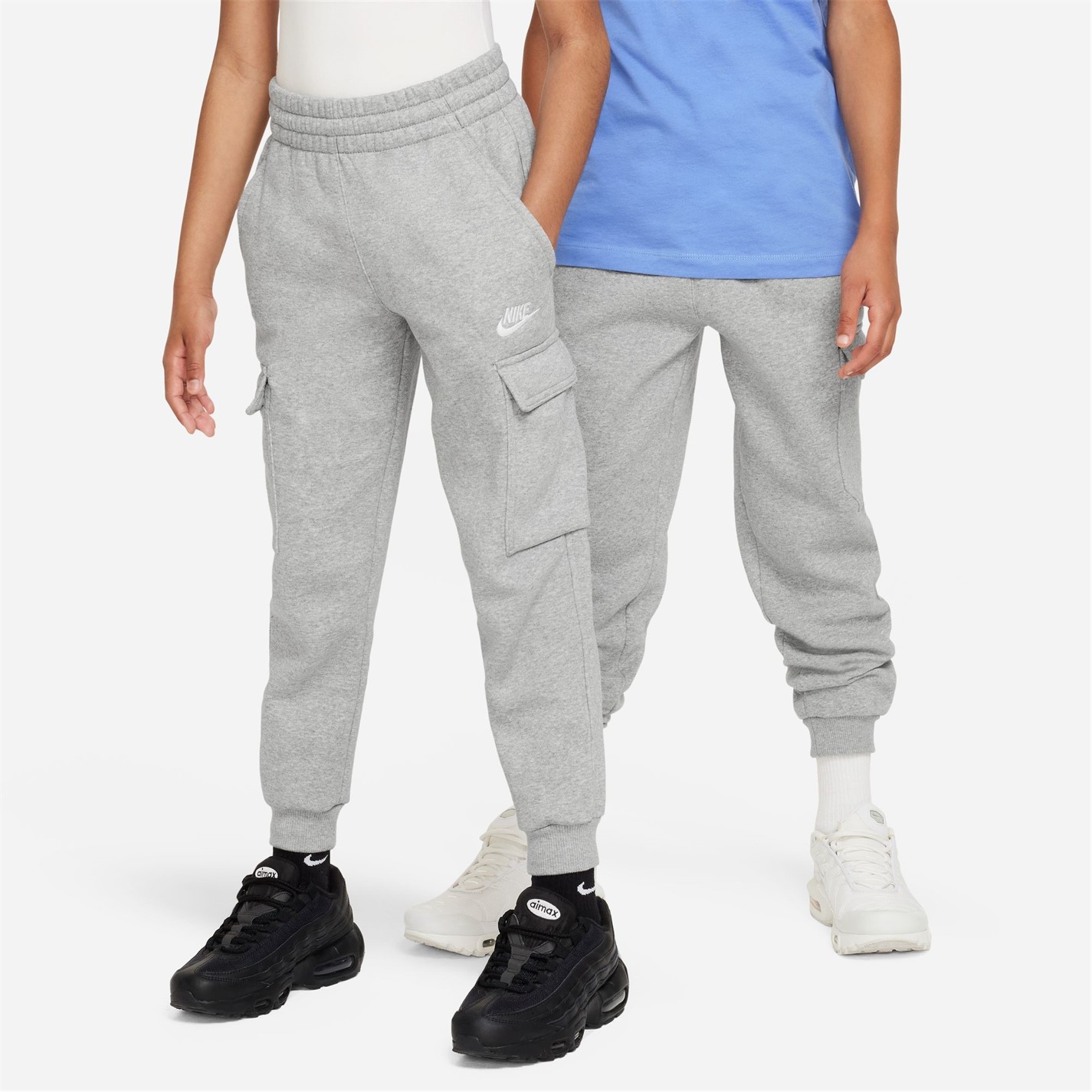 Nike Grey 1594151 Sportswear Club Fleece Cargo Jogging Bottoms Juniors - 1