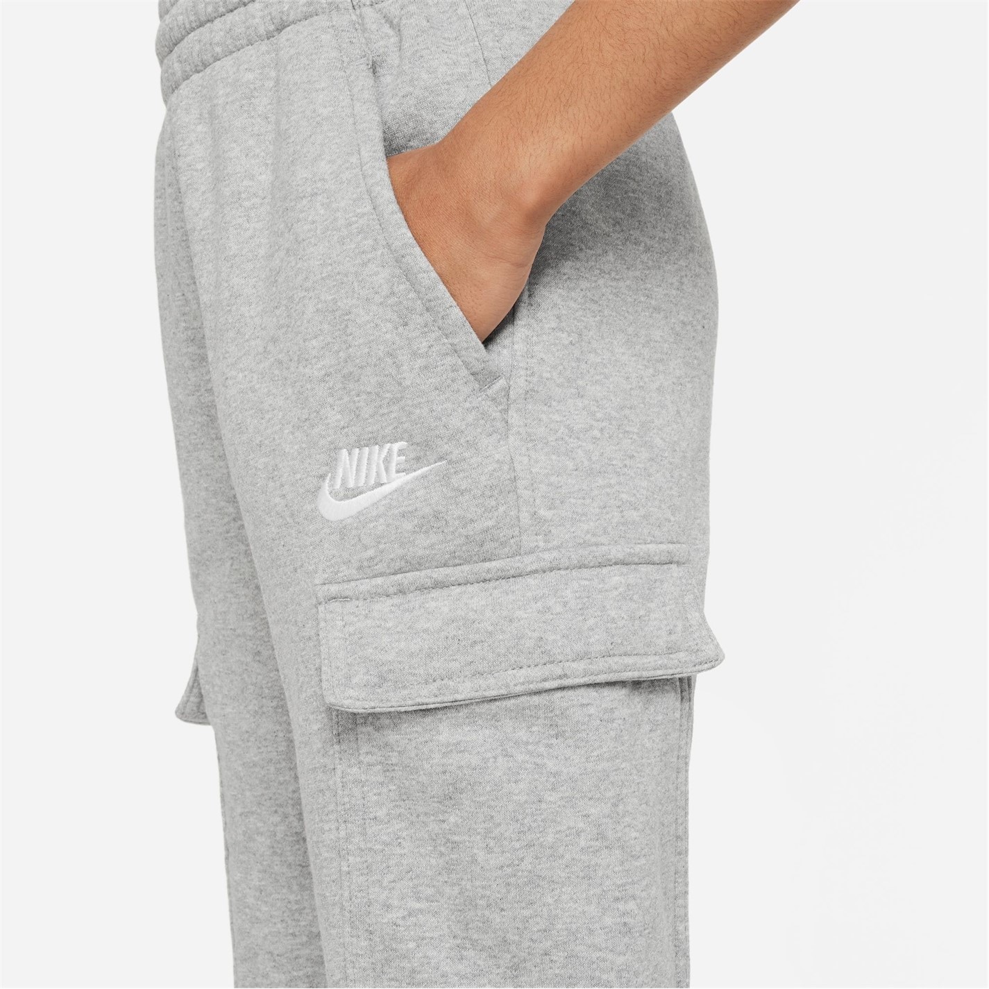 Nike Grey 1594151 Sportswear Club Fleece Cargo Jogging Bottoms Juniors - 4