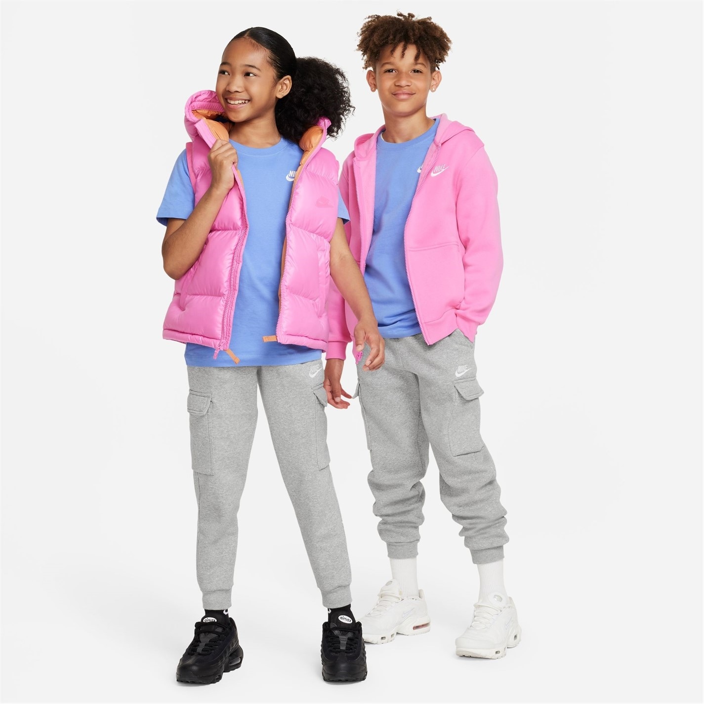 Nike Grey 1594151 Sportswear Club Fleece Cargo Jogging Bottoms Juniors - 6