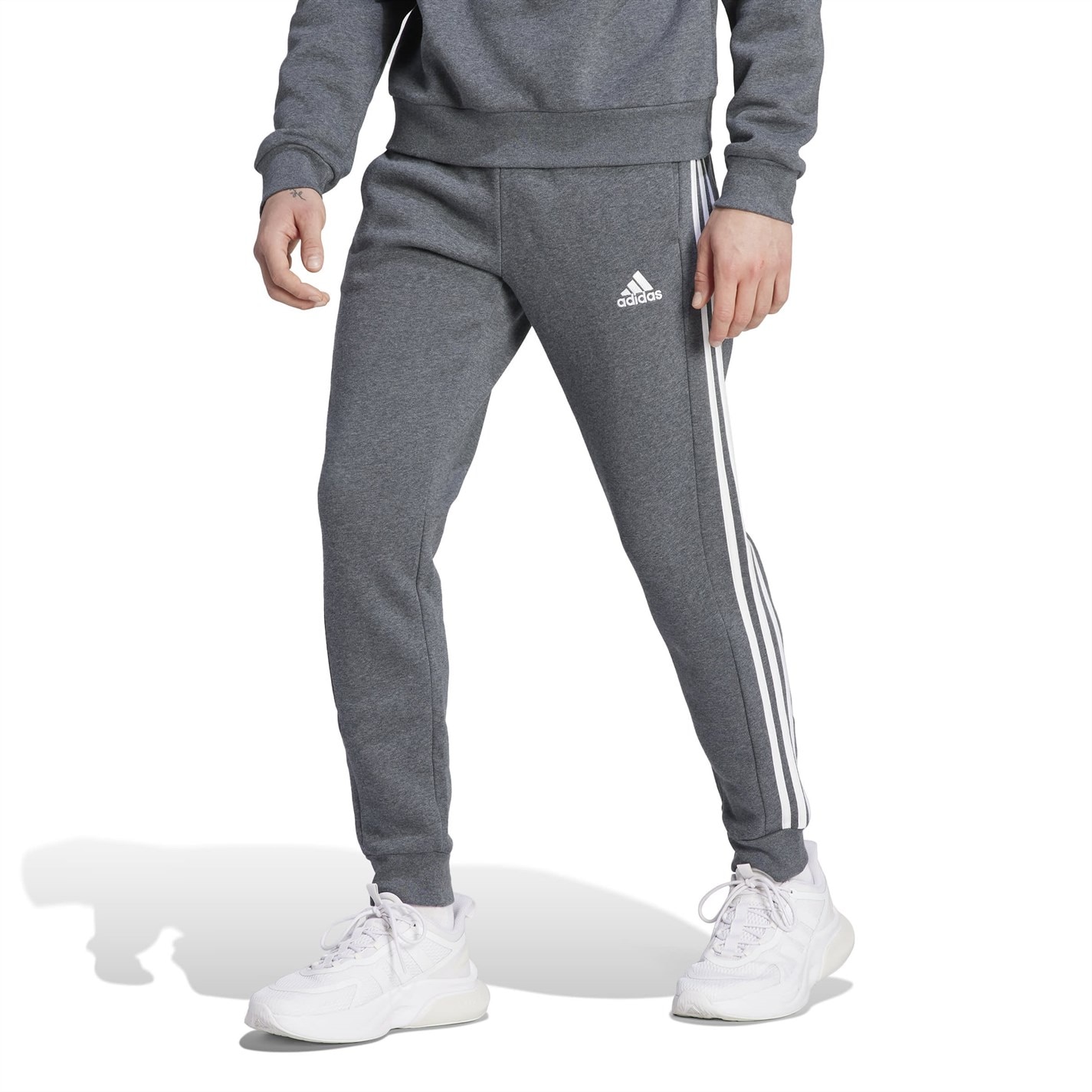 Tepláky adidas DkGrey 7395285 Essentials Fleece Tapered Cuff 3-Stripes Joggers - 2