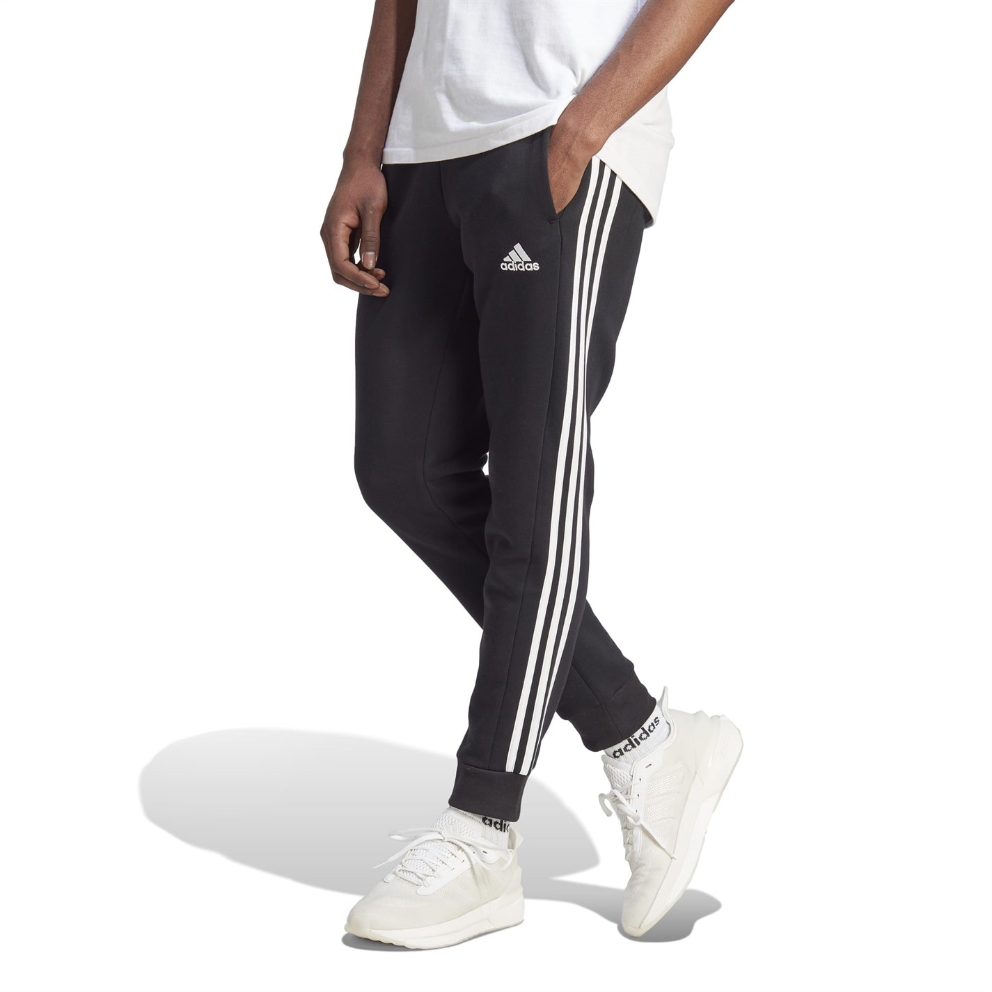 Tepláky adidas Black 5663339 Essentials Fleece Tapered Cuff 3-Stripes Joggers - 2