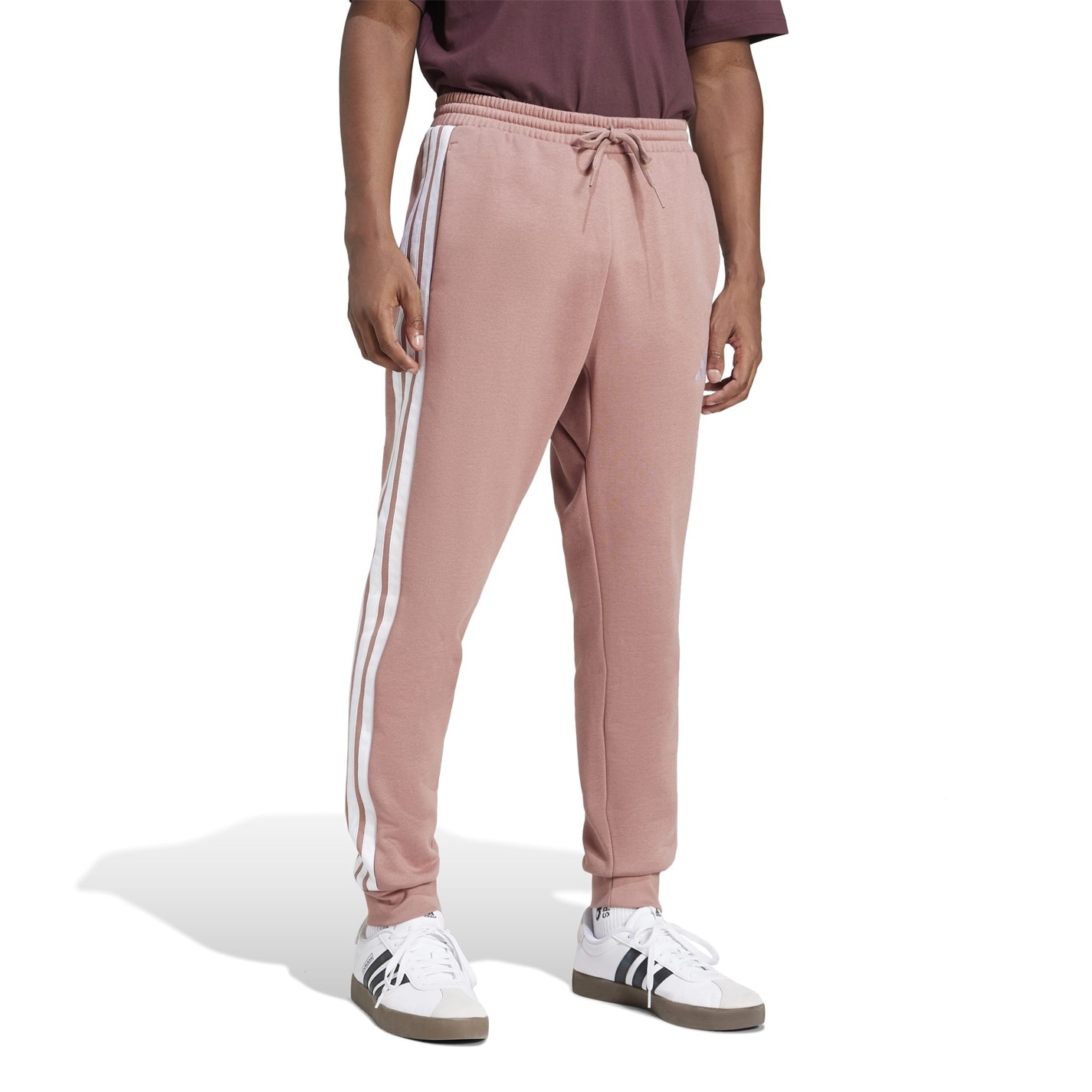 Tepláky adidas Warm Clay 8445096 Essentials Fleece Tapered Cuff 3-Stripes Joggers - 4