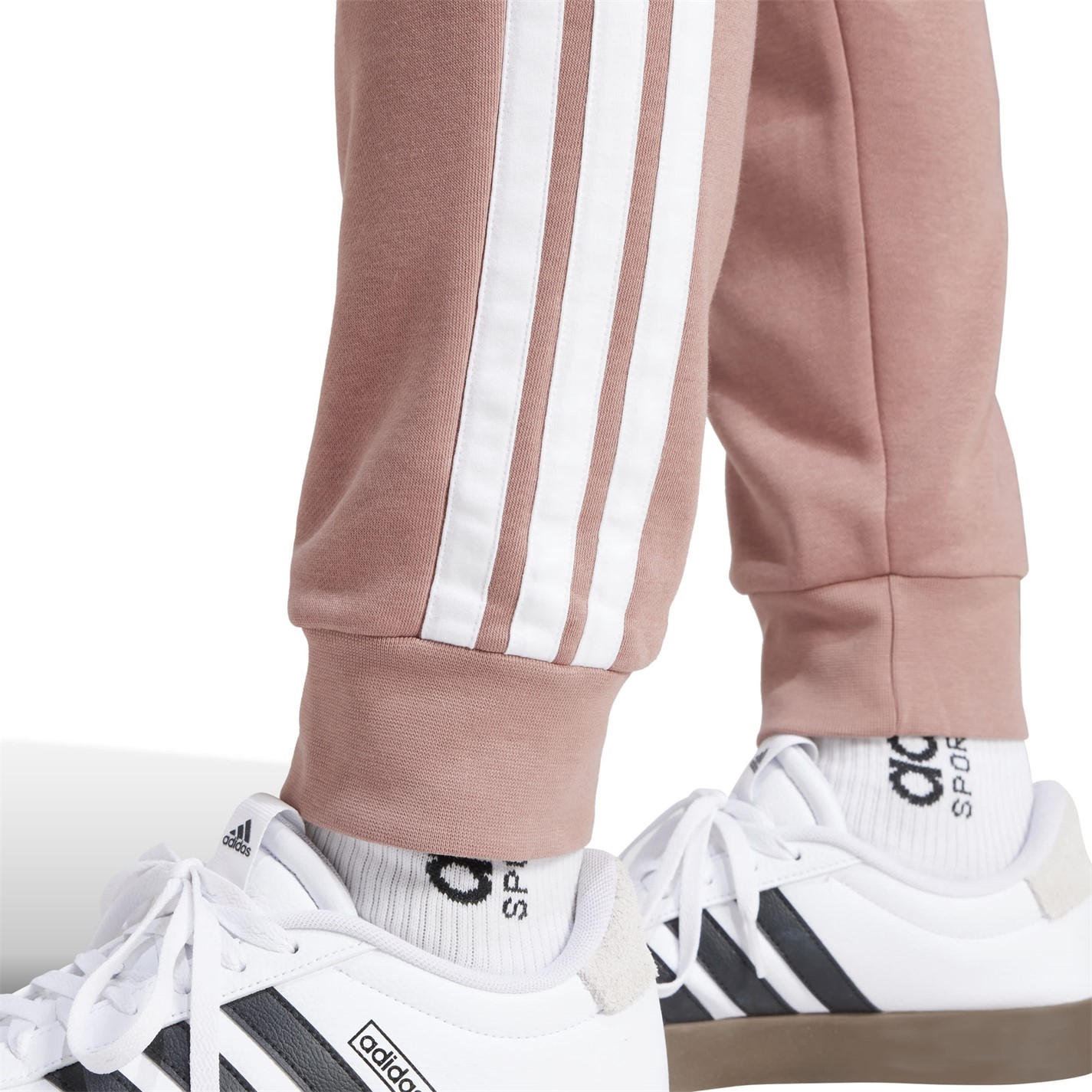 Tepláky adidas Warm Clay 8445096 Essentials Fleece Tapered Cuff 3-Stripes Joggers - 5