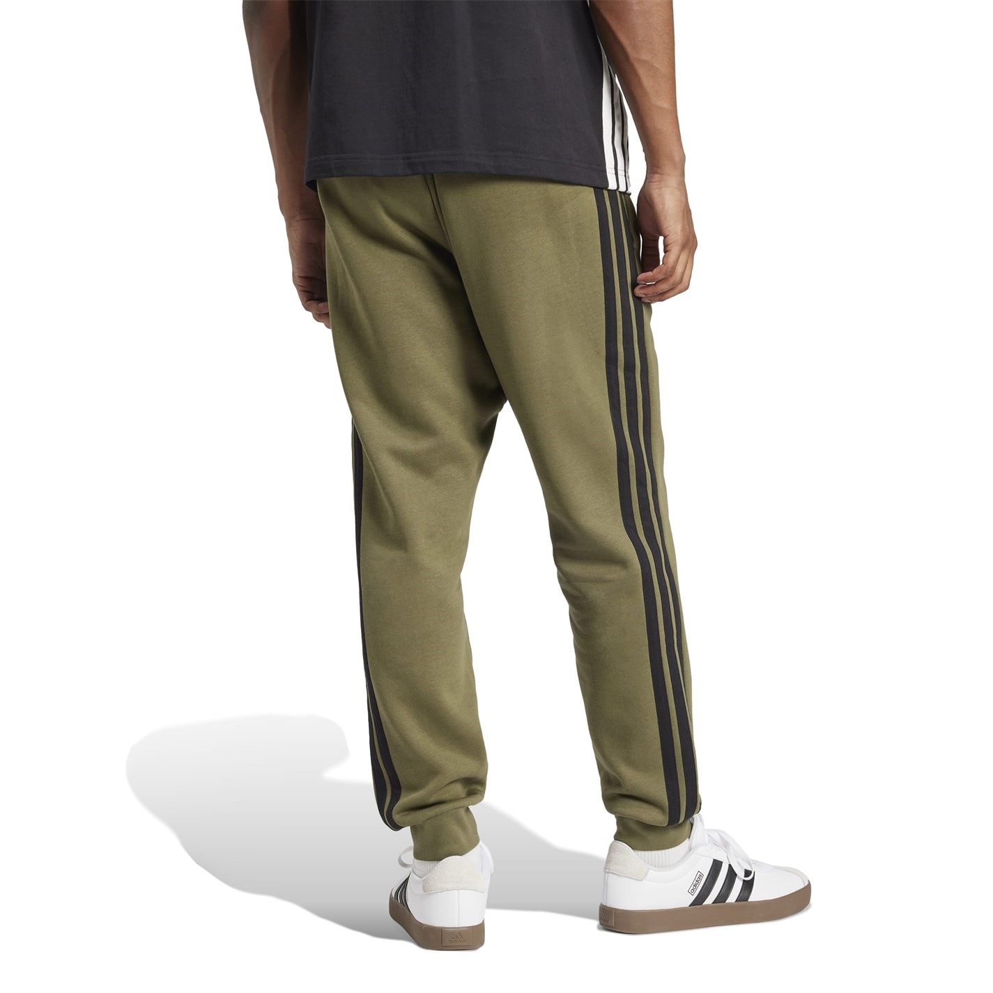Tepláky adidas Olive Strata 9470138 Essentials Fleece Tapered Cuff 3-Stripes Joggers - 3