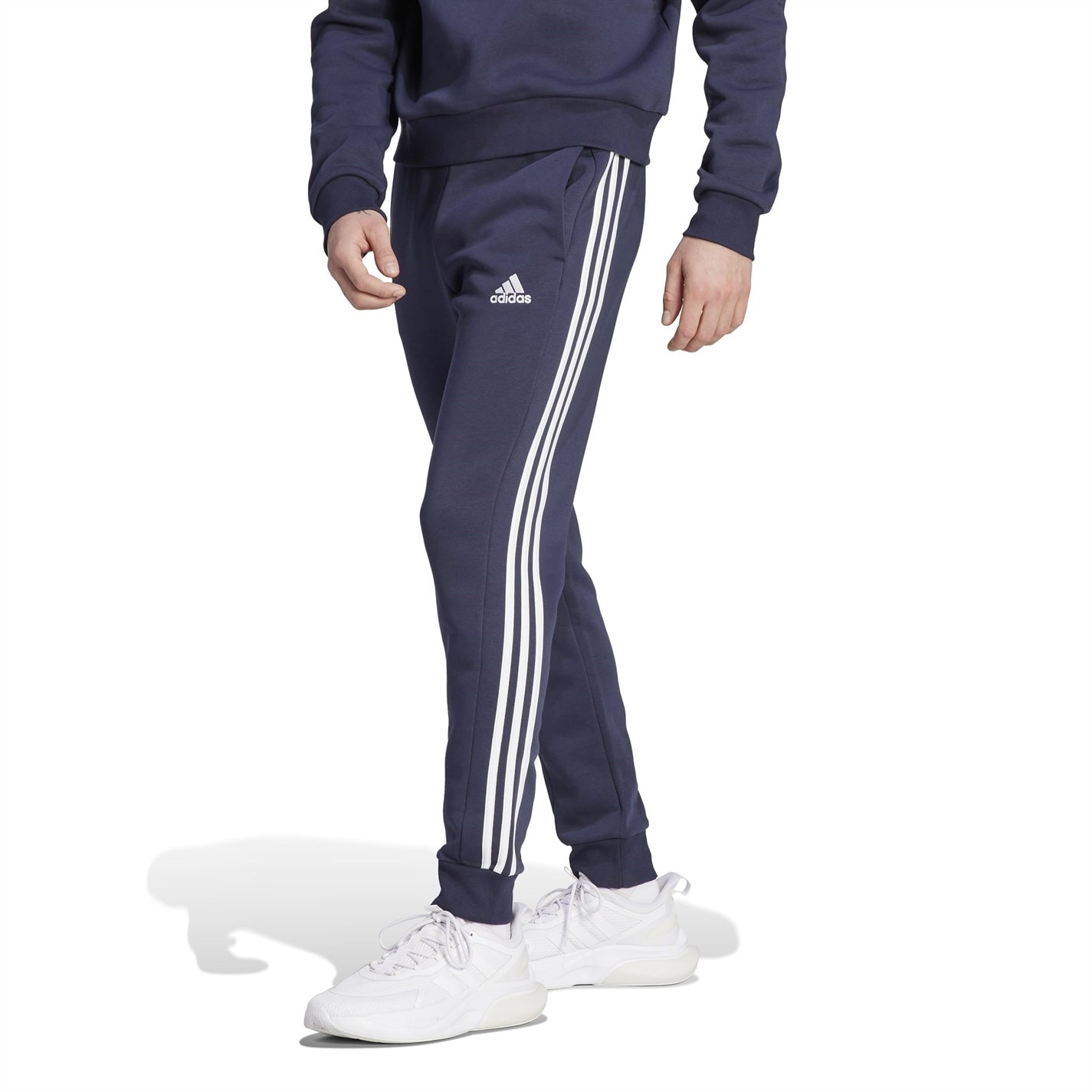 Tepláky adidas Navy 7066240 Essentials Fleece Tapered Cuff 3-Stripes Joggers - 2