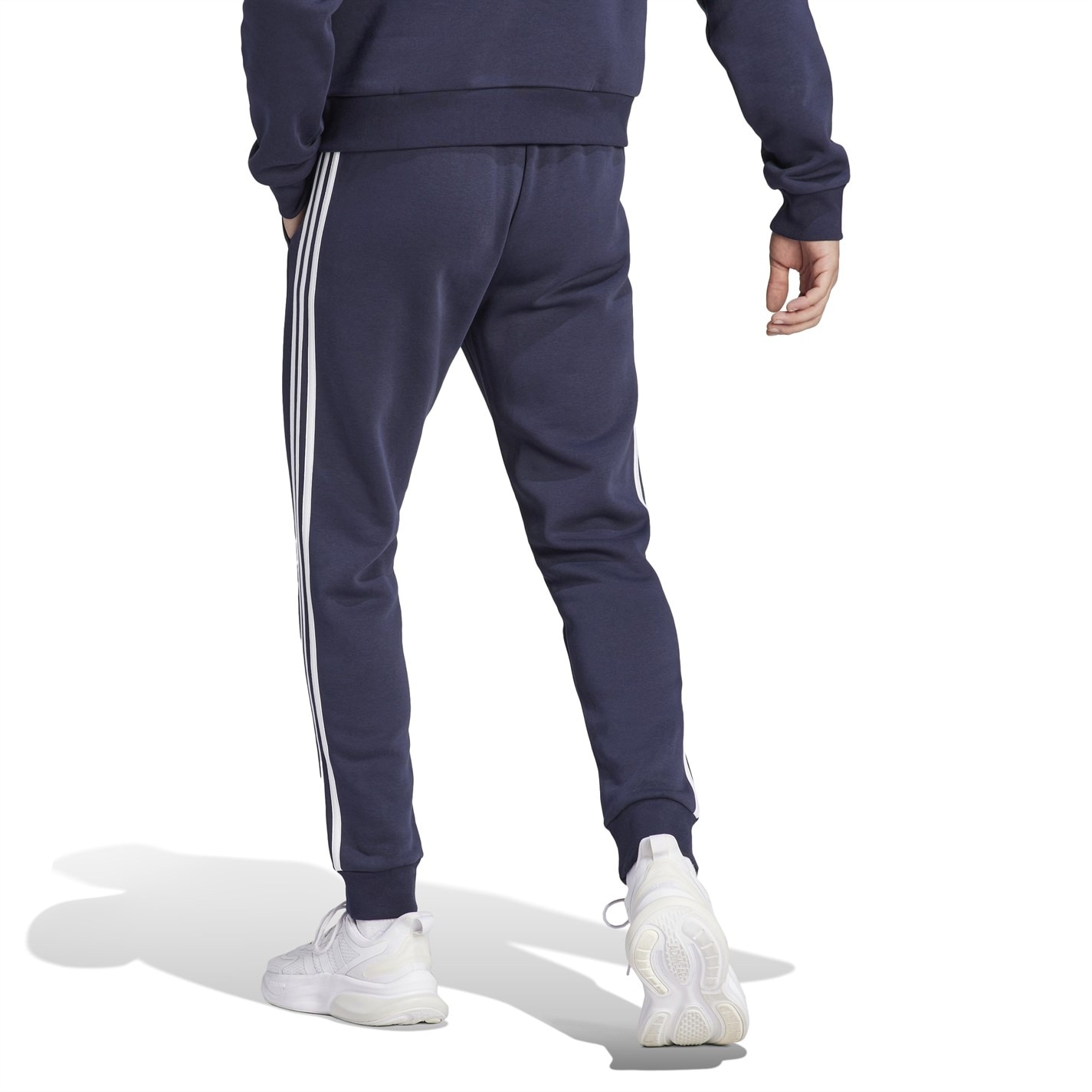 Tepláky adidas Navy 7066240 Essentials Fleece Tapered Cuff 3-Stripes Joggers - 3