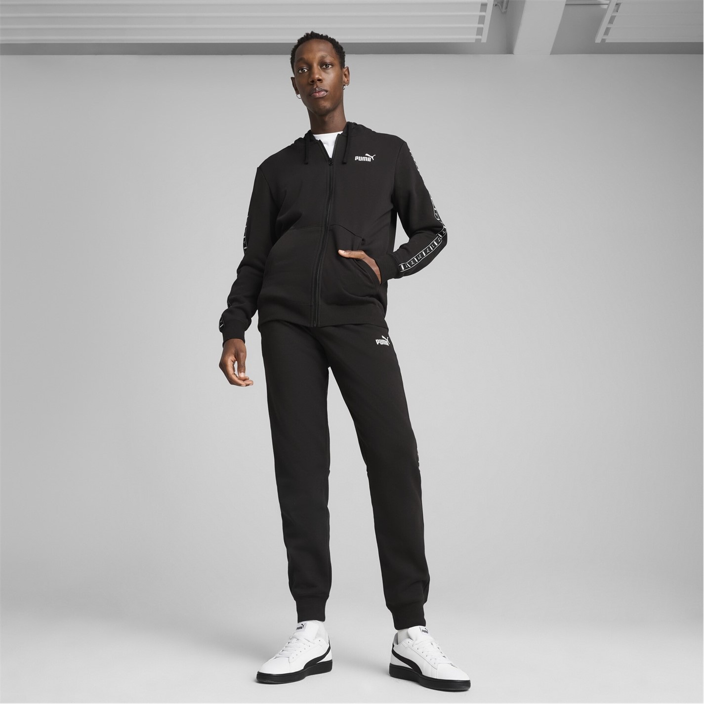 Tepláky Puma Puma Black 308540 Men's Tape Closed Hem Fleece Joggers - 4