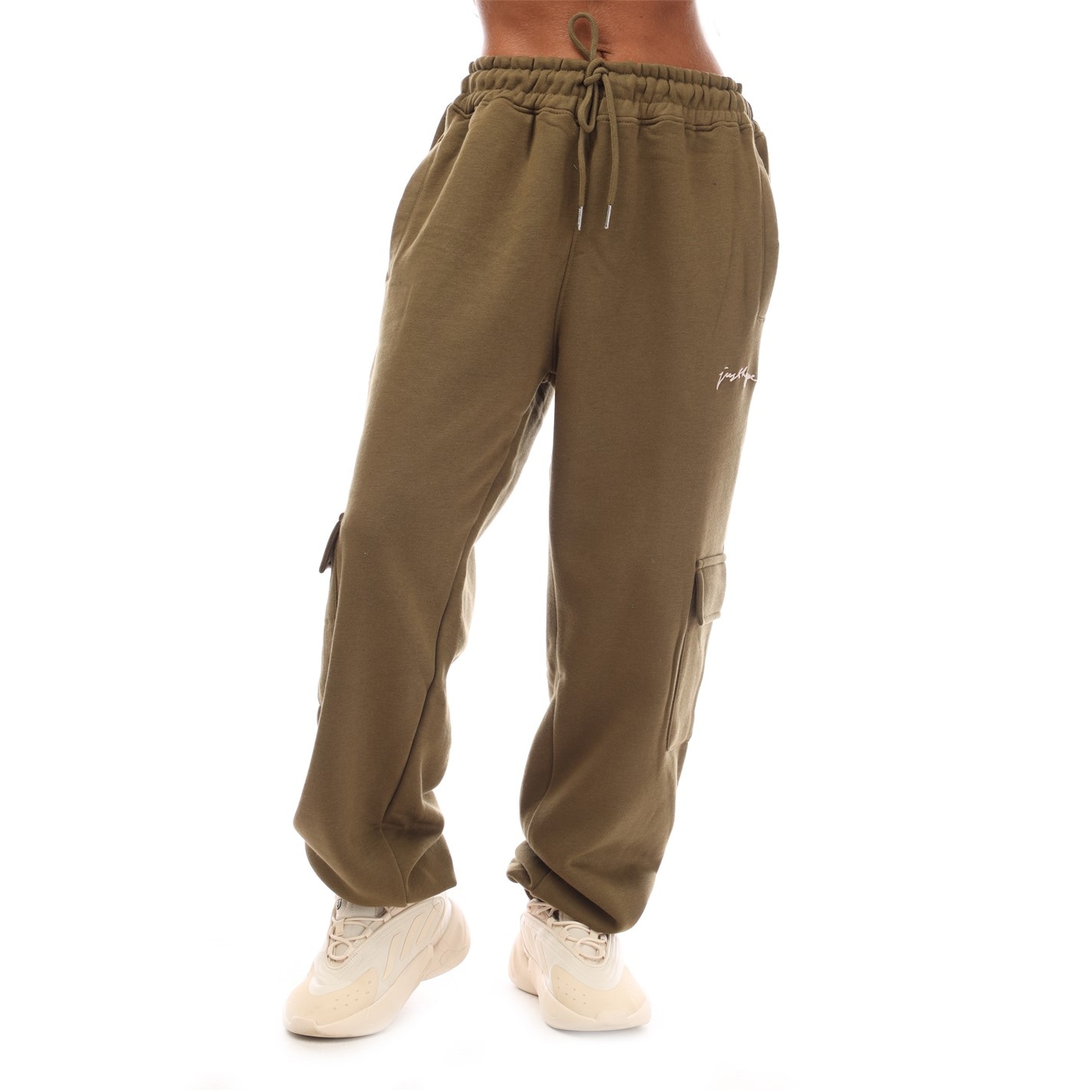Tepláky Hype Olive 4193921 Unisex Adults Cargo Closed Hem Fleece Joggers - 4