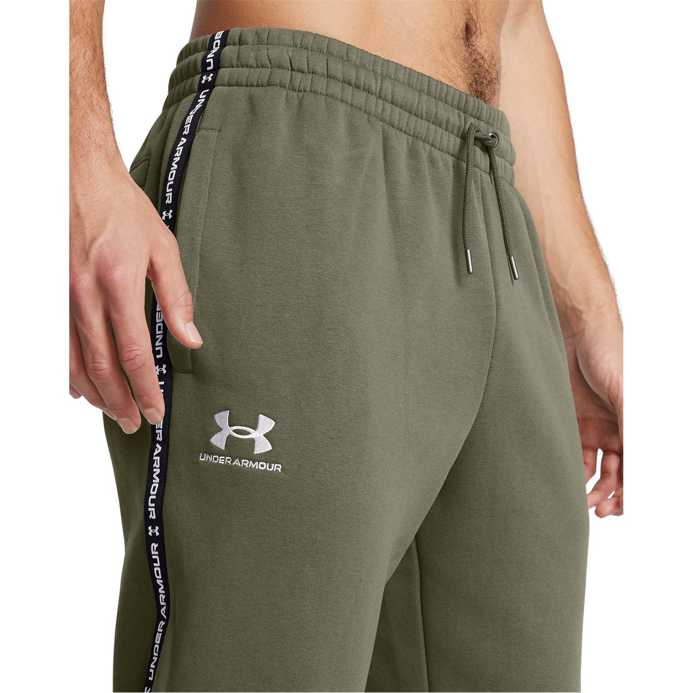 Tepláky Under Armour Marine OD Green 8488785 Men's Icon Taping Closed Hem Fleece Joggers - 6