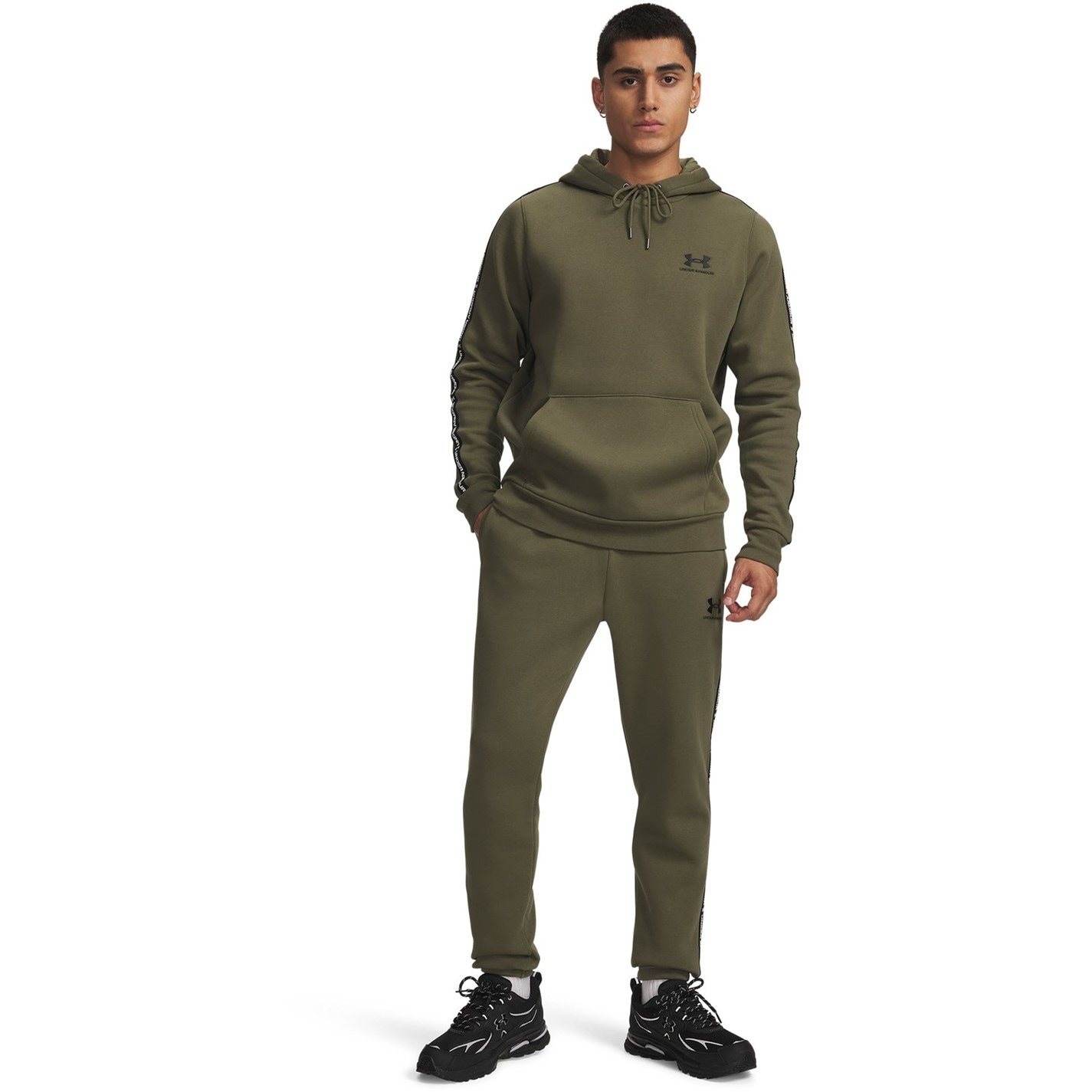 Tepláky Under Armour Green 3163807 Men's Icon Taping Closed Hem Fleece Joggers - 4