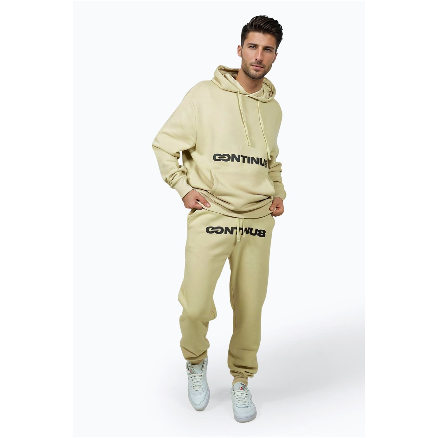 Tepláky Hype Beige 1074527 Men's Boxy Closed Hem Fleece Jogger - 2