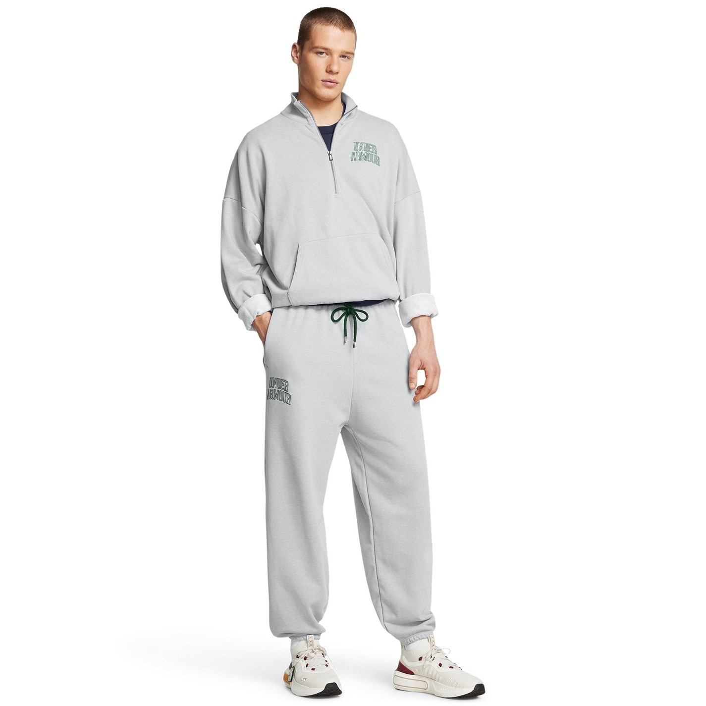 Tepláky Under Armour Grey 990556 Men's Closed Hem Fleece Terry Joggers - 6