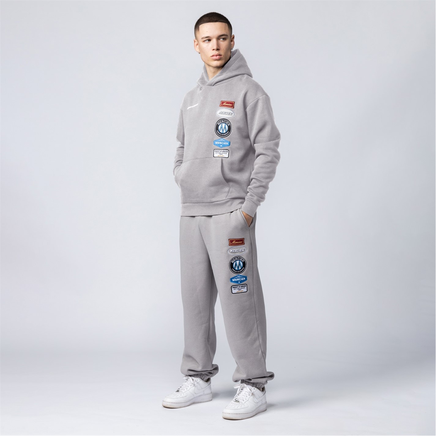 Tepláky Mercier Grey 4118469 Grey Hybrid Badge Joggers - 1