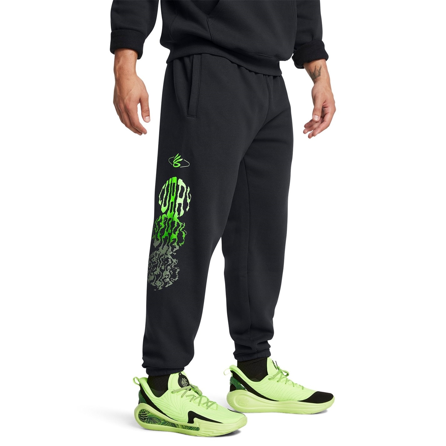 Tepláky Under Armour Black 8738200 Curry Splash Graphic Joggers Mens - 2