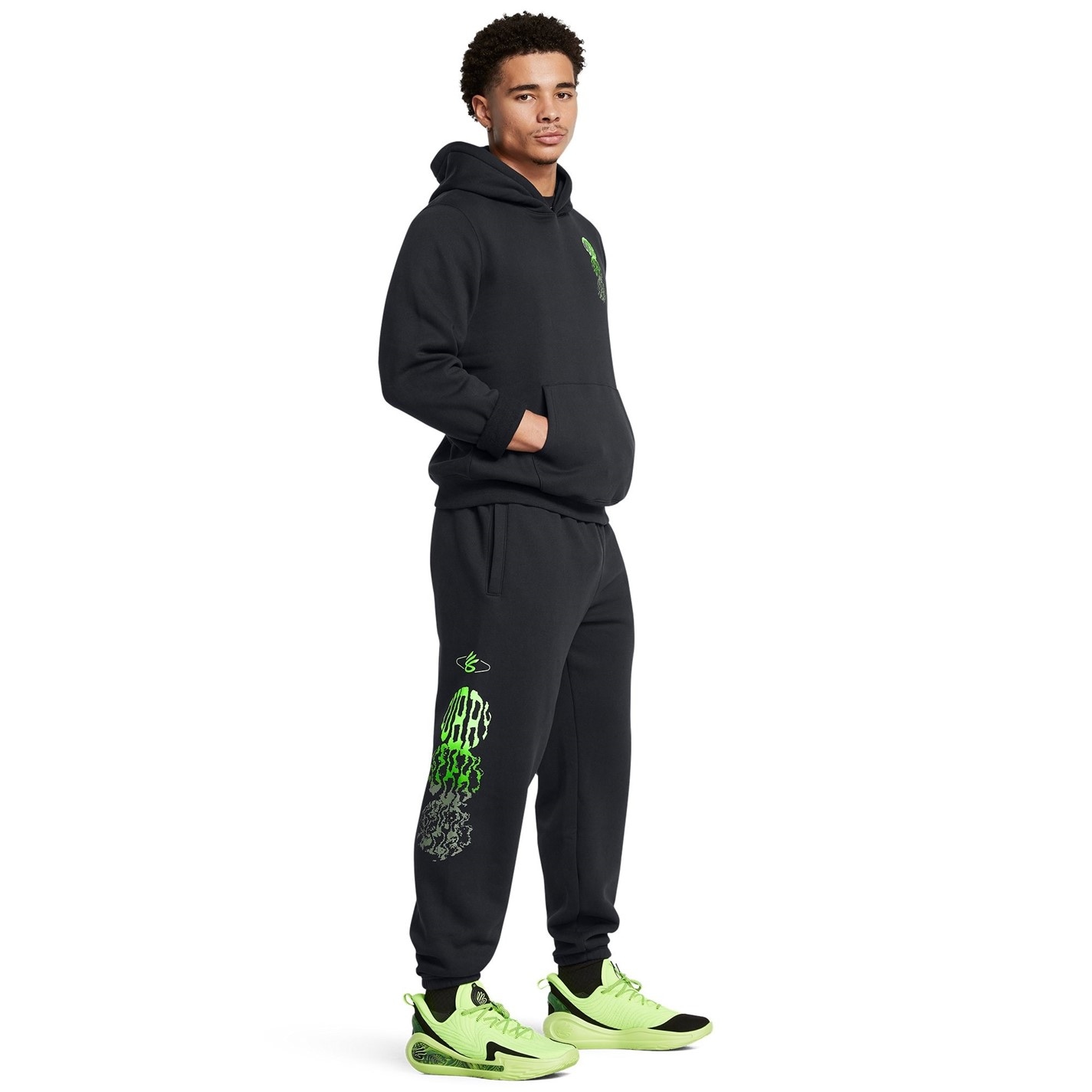 Tepláky Under Armour Black 8738200 Curry Splash Graphic Joggers Mens - 4