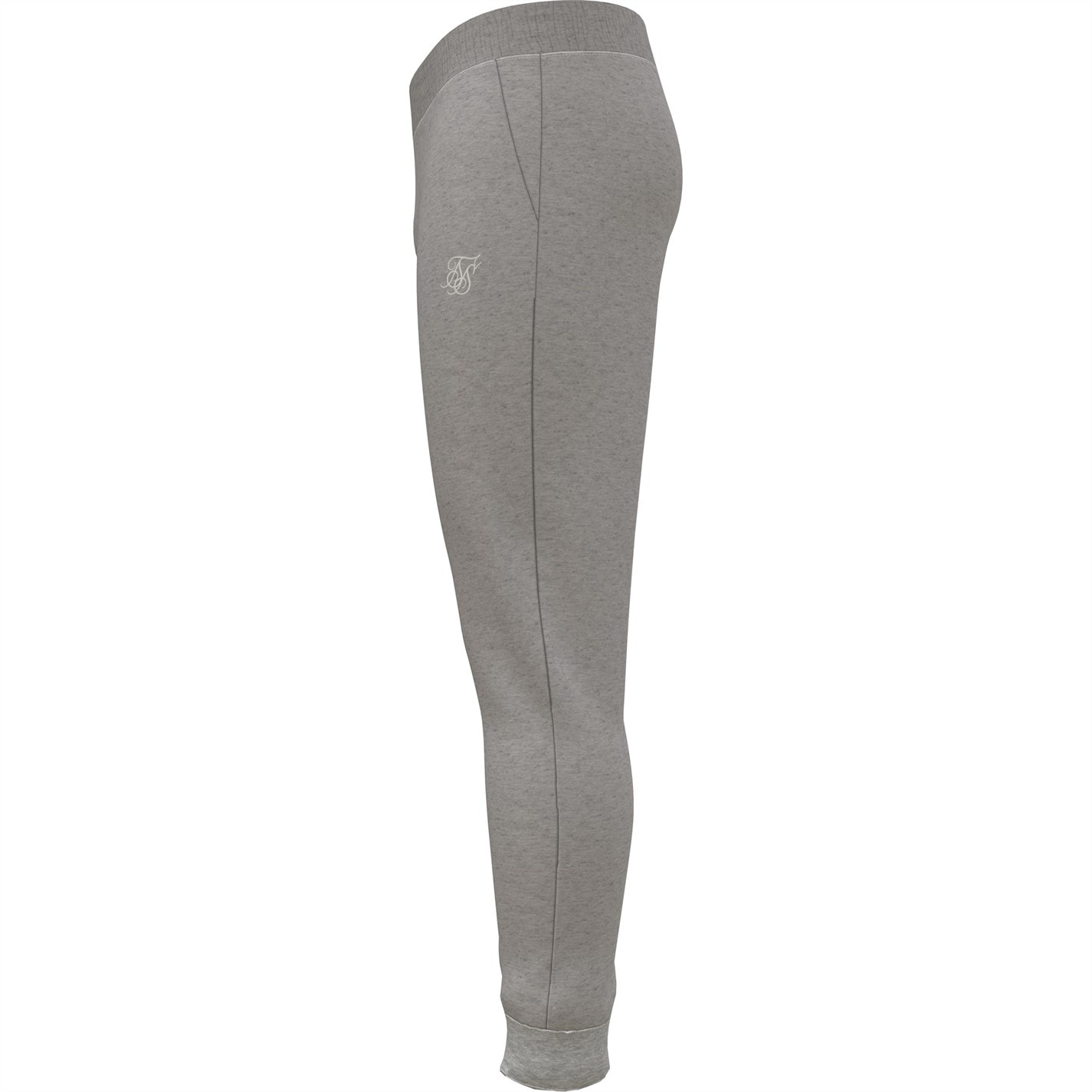 Tepláky SikSilk Grey Marl 899367 Men's Closed Hem Fleece Joggers - 4