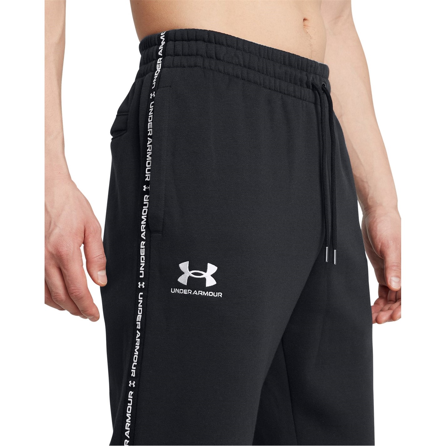 Tepláky Under Armour Black 2533263 Men's Icon Taping Closed Hem Fleece Joggers - 6