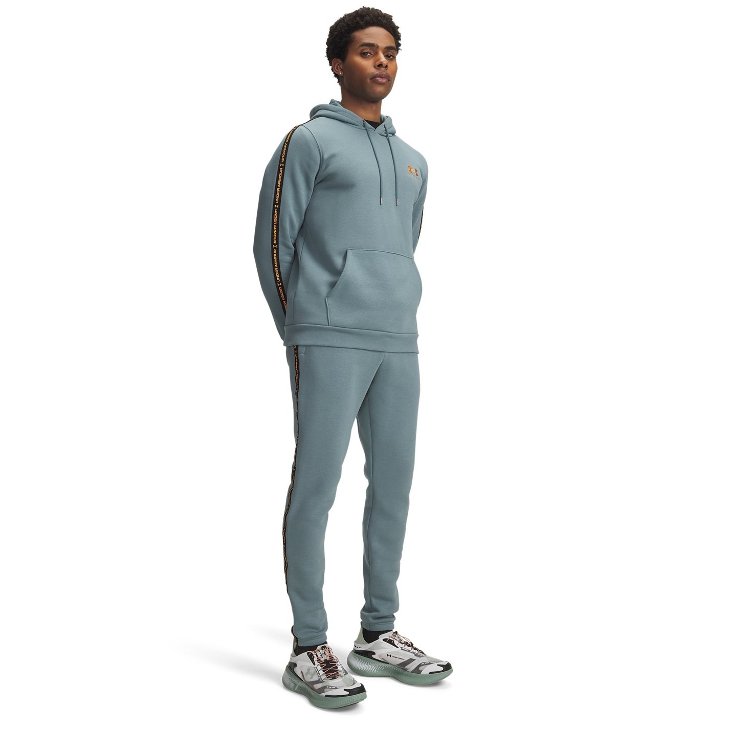 Tepláky Under Armour Jasper Blue 8934119 Men's Icon Taping Closed Hem Fleece Joggers - 4