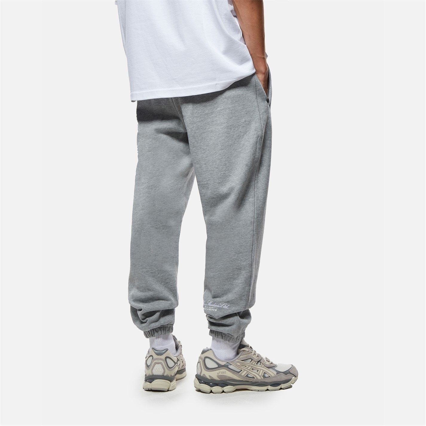 Tepláky TELA CRUZ Grey Marl 157376 Men's Studio Closed Hem Fleece Joggers - 4