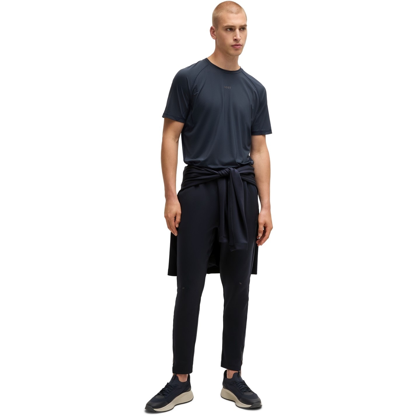 Tepláky Boss Dark Blue 402 424427 Men's Closed Hem Woven Tracksuit Joggers - 3