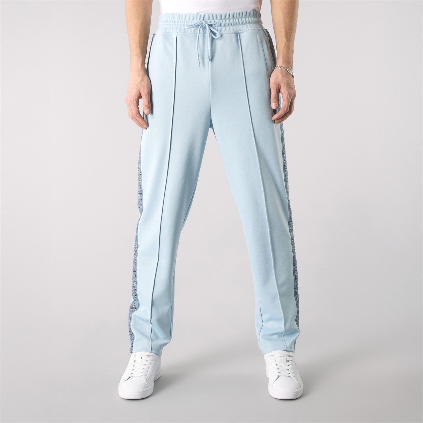 Tepláky Pretty Green Light Blue 7431232 Men's Eclipse Paisley Open Hem Woven Joggers - 3