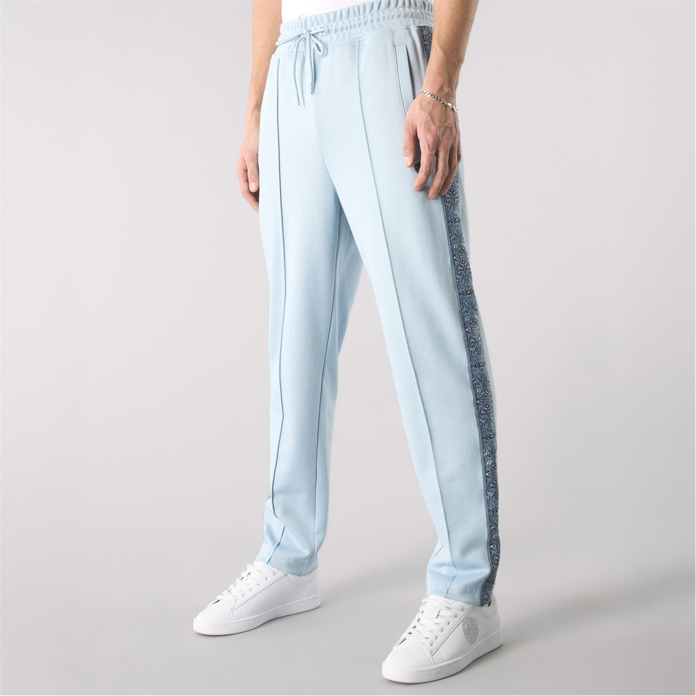 Tepláky Pretty Green Light Blue 7431232 Men's Eclipse Paisley Open Hem Woven Joggers - 4