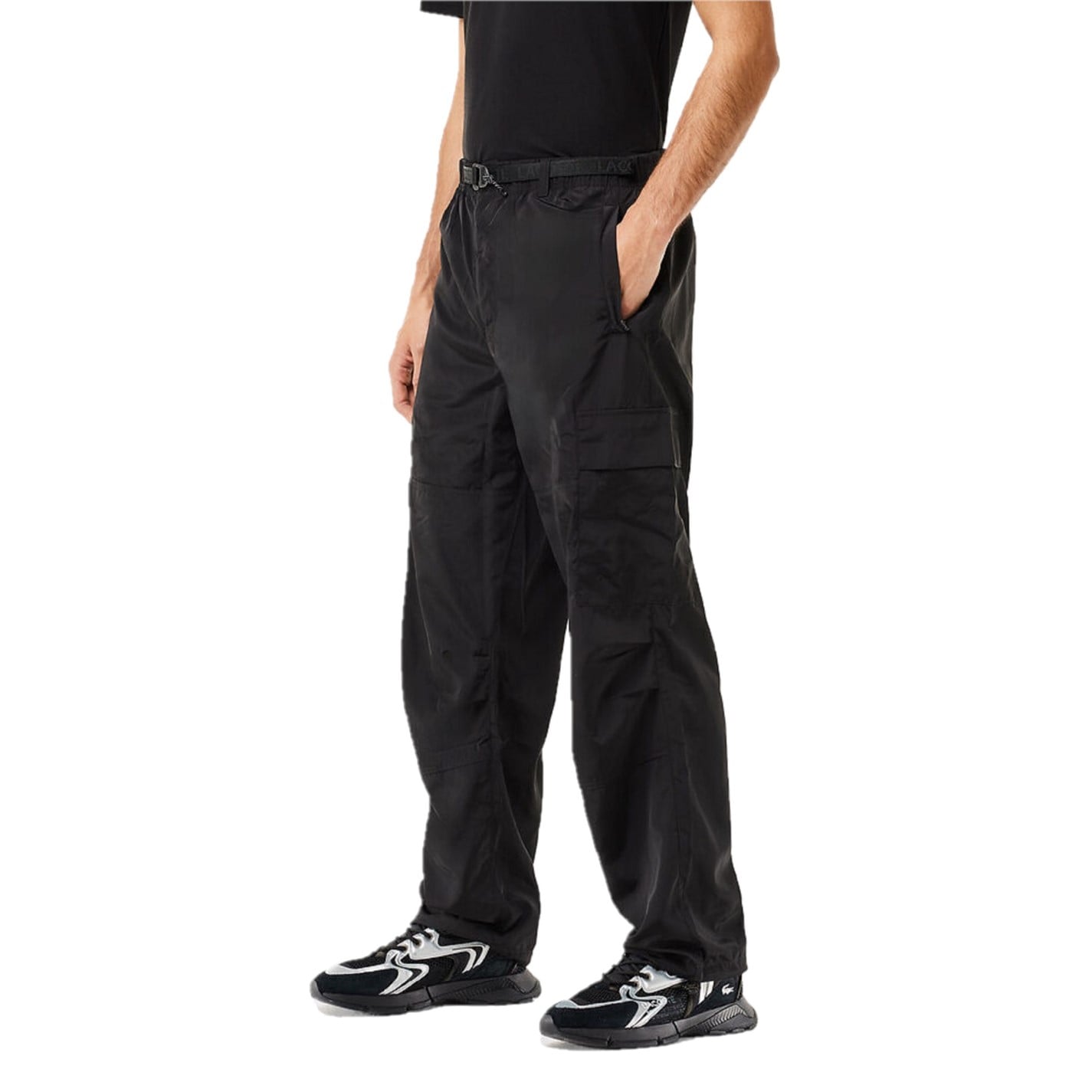 Tepláky Lacoste Black 7483708 Men's Open Cuff Woven Relaxed Fit Joggers - 1