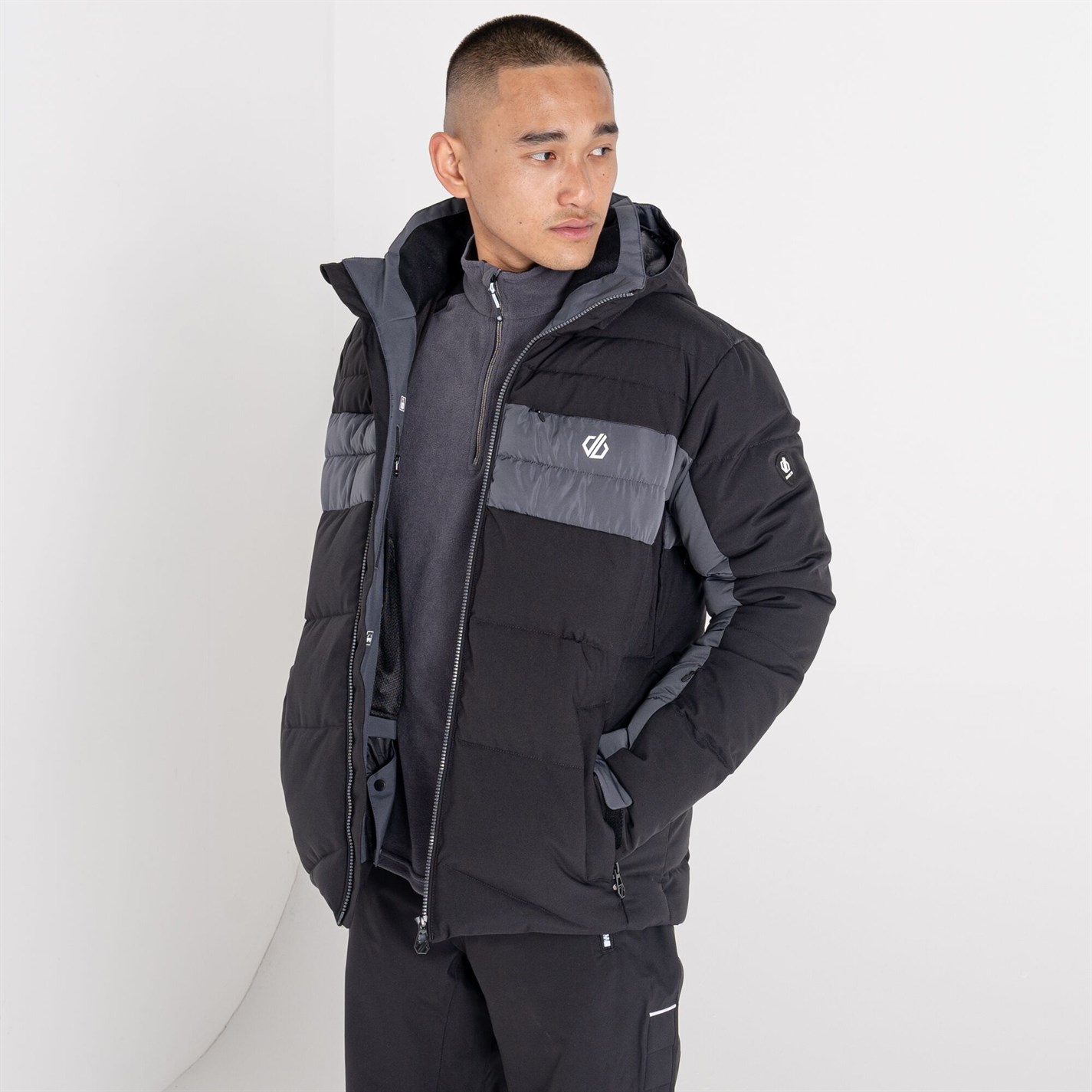 Bunda Dare 2b Black 4097792 Men's Denote Waterproof Recycled Long Sleeve Ski Jacket - 7