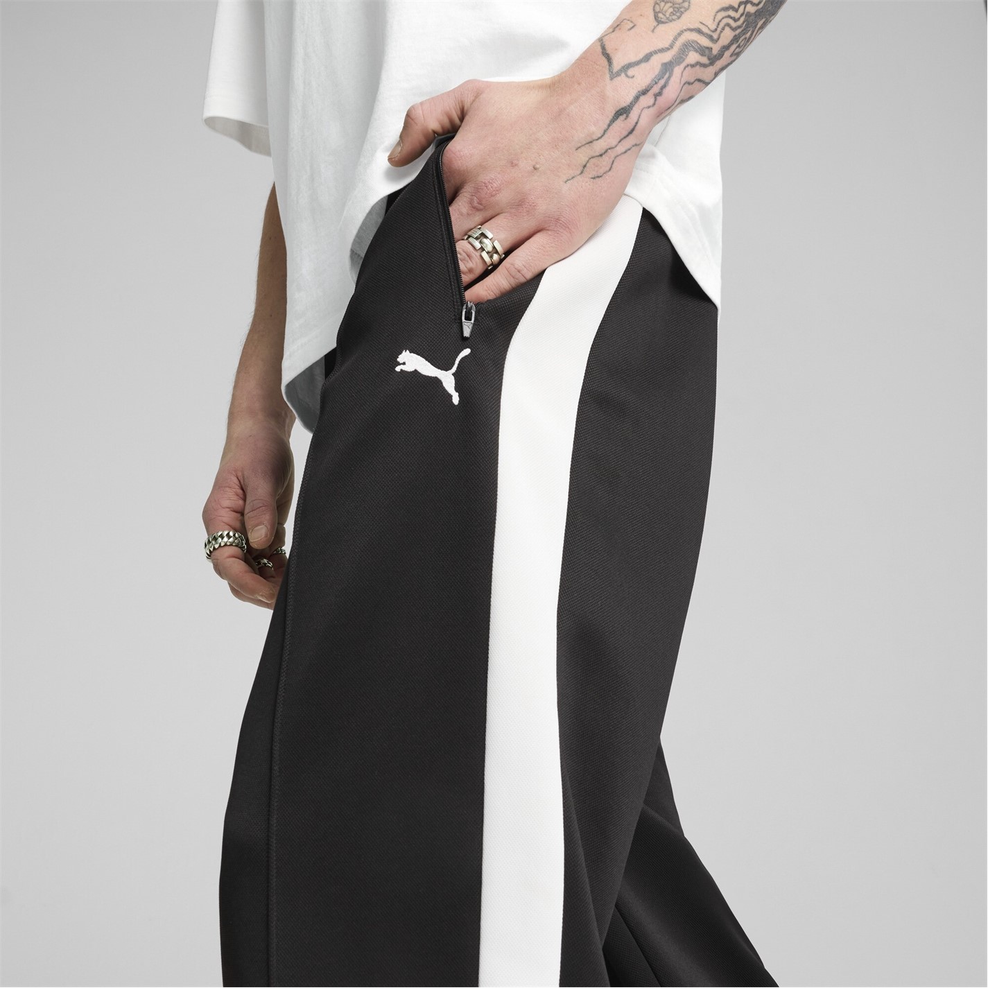 Tepláky Puma Puma Black 298860 Men's Always On Relaxed Straight Open Hem Woven Tracksuit Joggers - 3