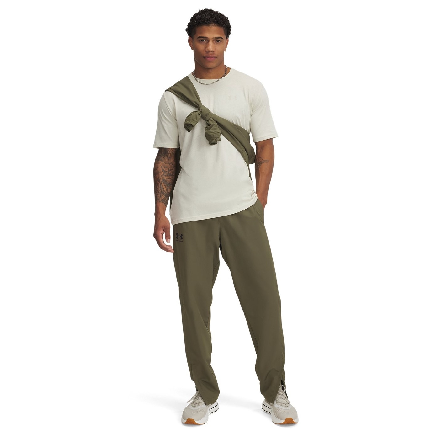 Tepláky Under Armour Marine OD Green 9930816 Rival Woven Tracksuit Bottoms Mens - 3