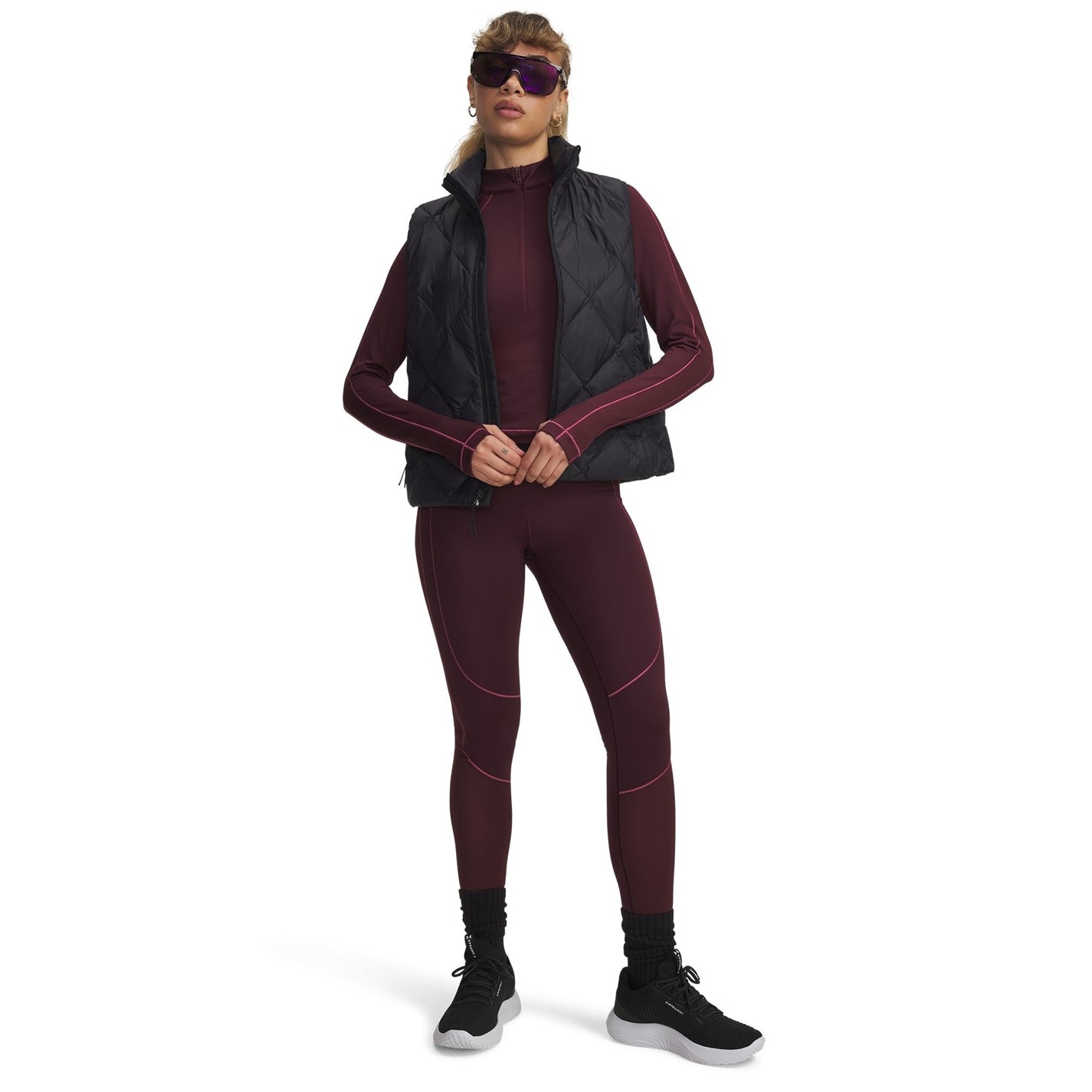 Bunda Under Armour Dark Maroon 5480941 Women's CG Textured Performance Tracksuit Top - 4