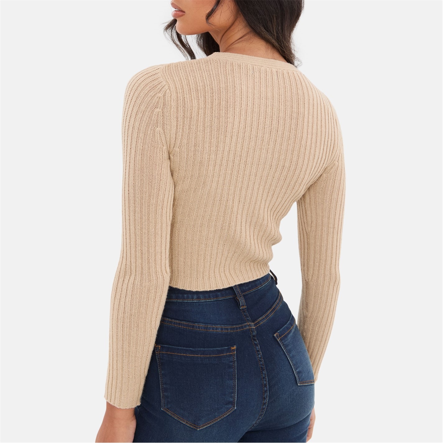 I Saw It First Oatmeal 7359965 Fine Gauge Knit Cardigan - 2