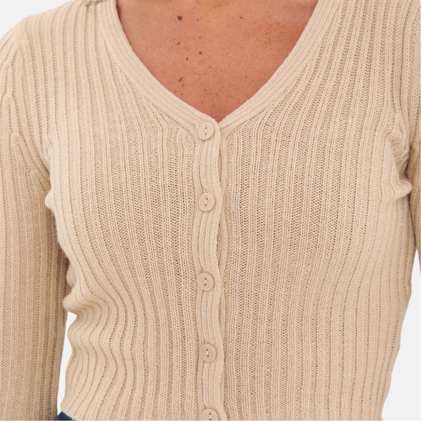 I Saw It First Oatmeal 7359965 Fine Gauge Knit Cardigan - 3