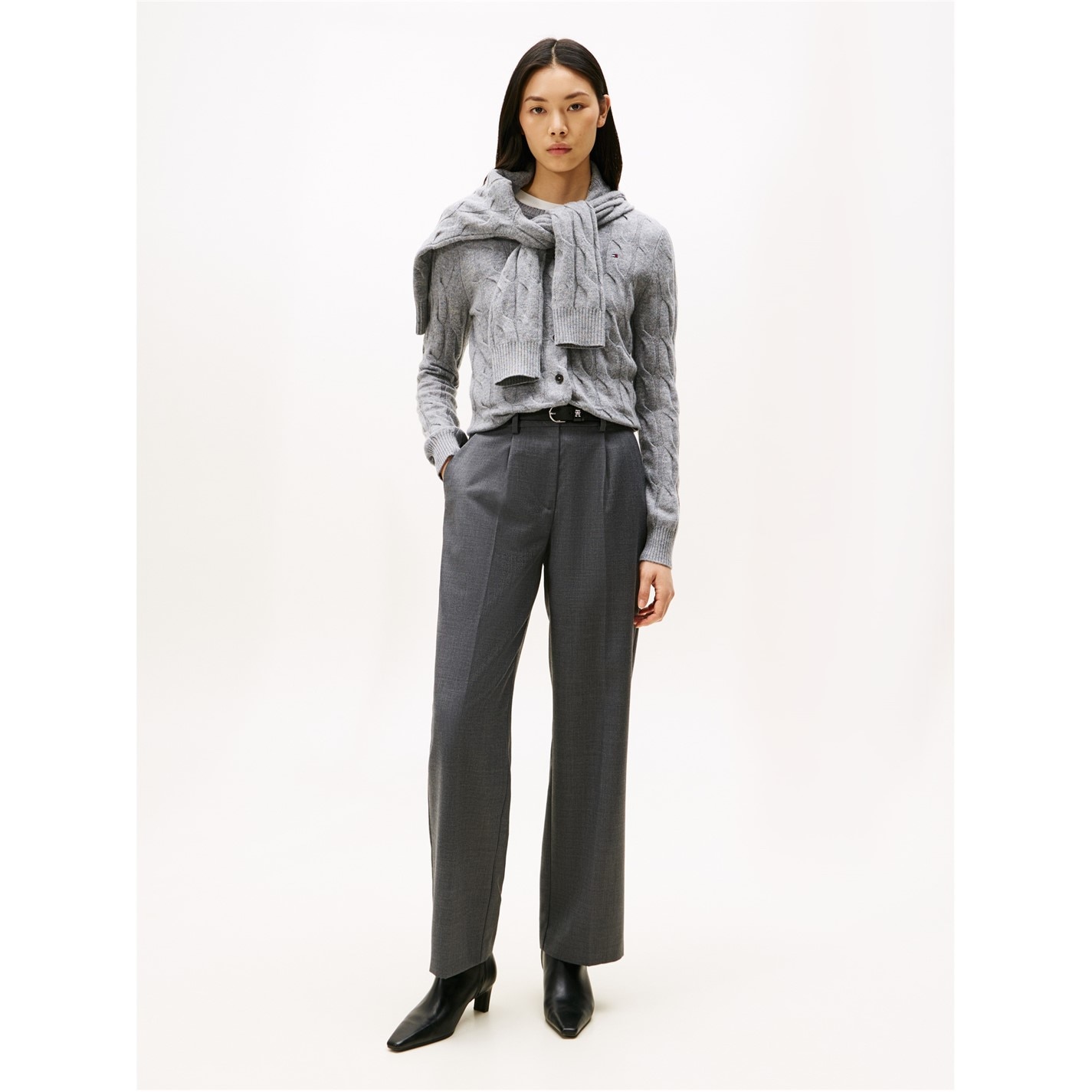 Tommy Hilfiger Mid Grey Heath 1202858 Women's Cable Cardigan - 3
