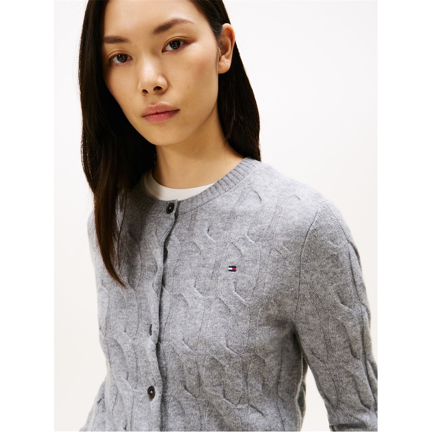 Tommy Hilfiger Mid Grey Heath 1202858 Women's Cable Cardigan - 5