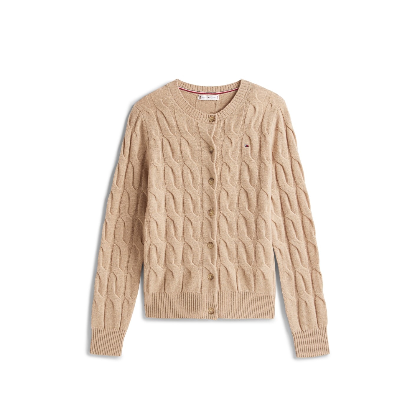 Tommy Hilfiger Safari Heather 4345441 Women's Cable Cardigan - 1