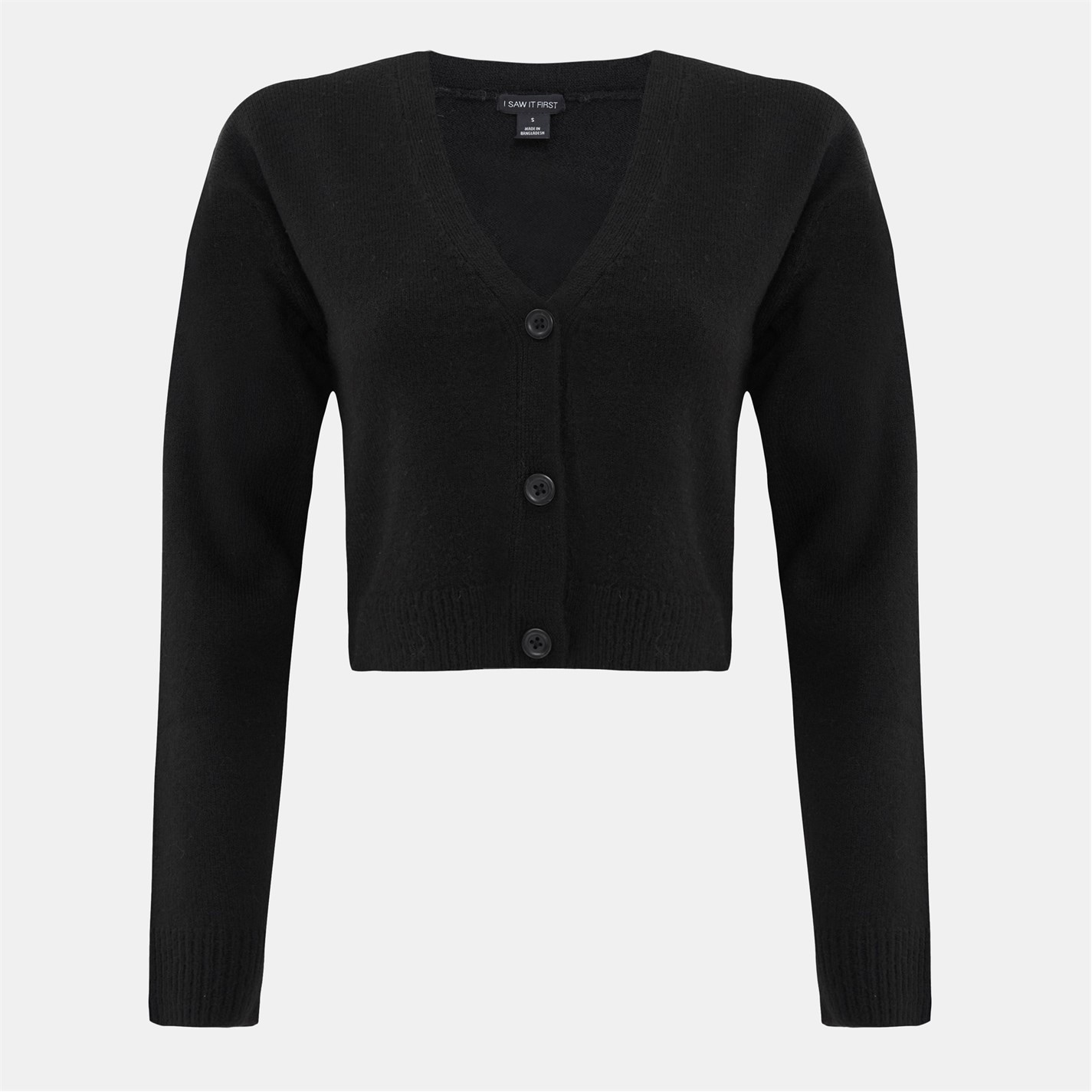 I Saw It First Black 8155530 Fine Gauge Knitted Cardigan - 1