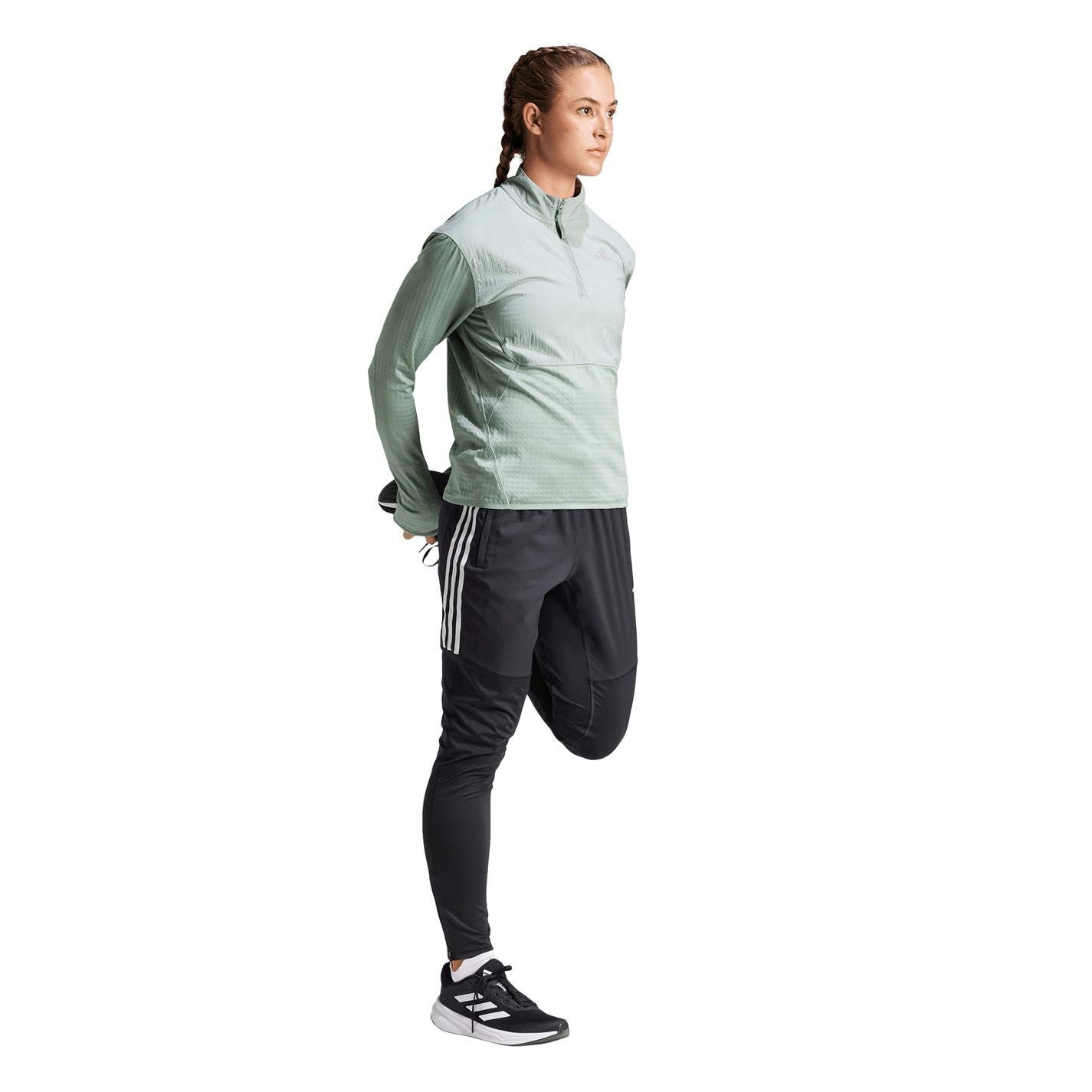 Bunda adidas Silver Green 6608181 Women's Ultimate High Visibility Half Zip Performance Tracksuit Top - 4