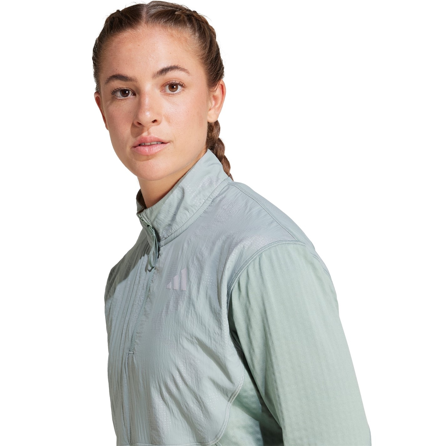 Bunda adidas Silver Green 6608181 Women's Ultimate High Visibility Half Zip Performance Tracksuit Top - 5