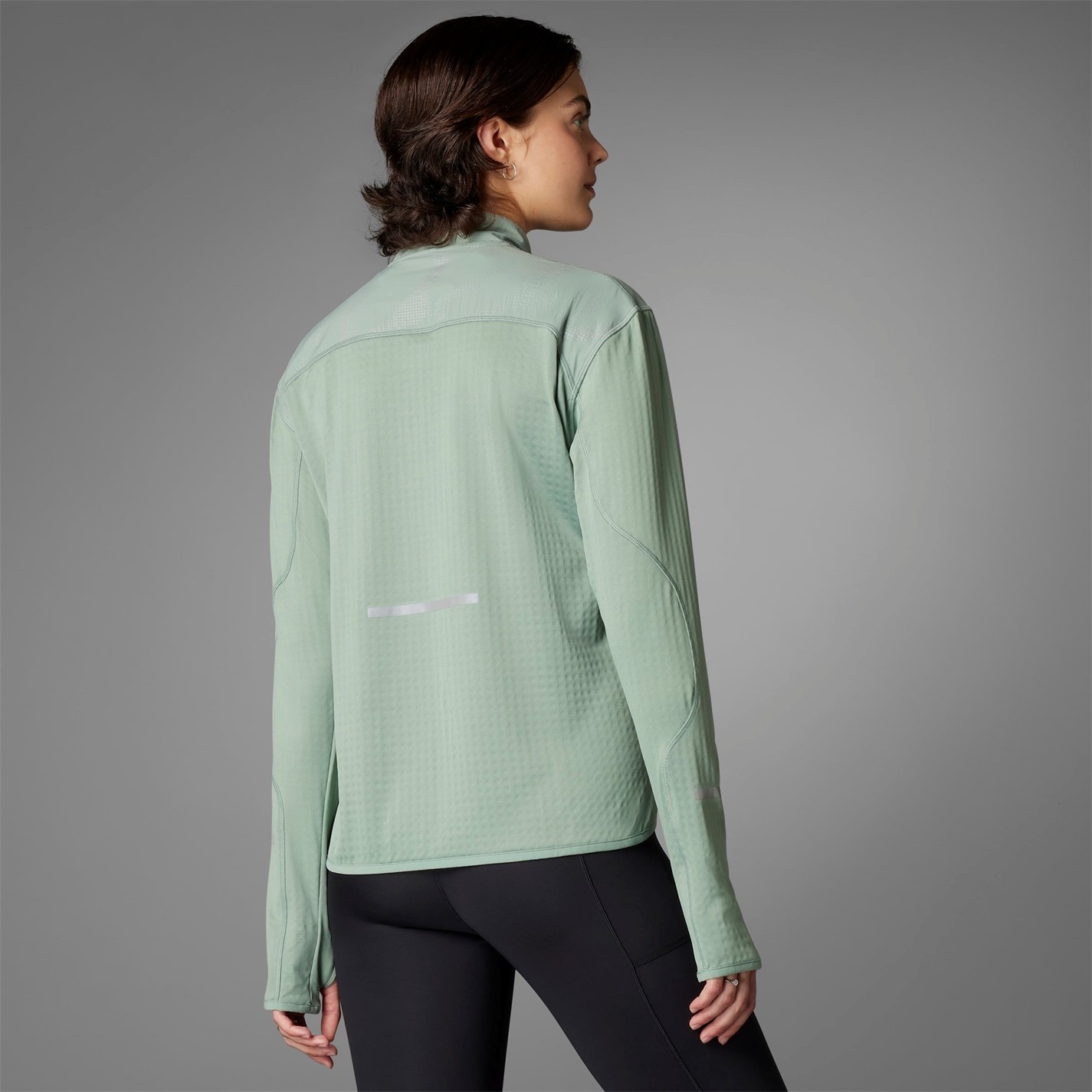 Bunda adidas Silver Green 6608181 Women's Ultimate High Visibility Half Zip Performance Tracksuit Top - 9