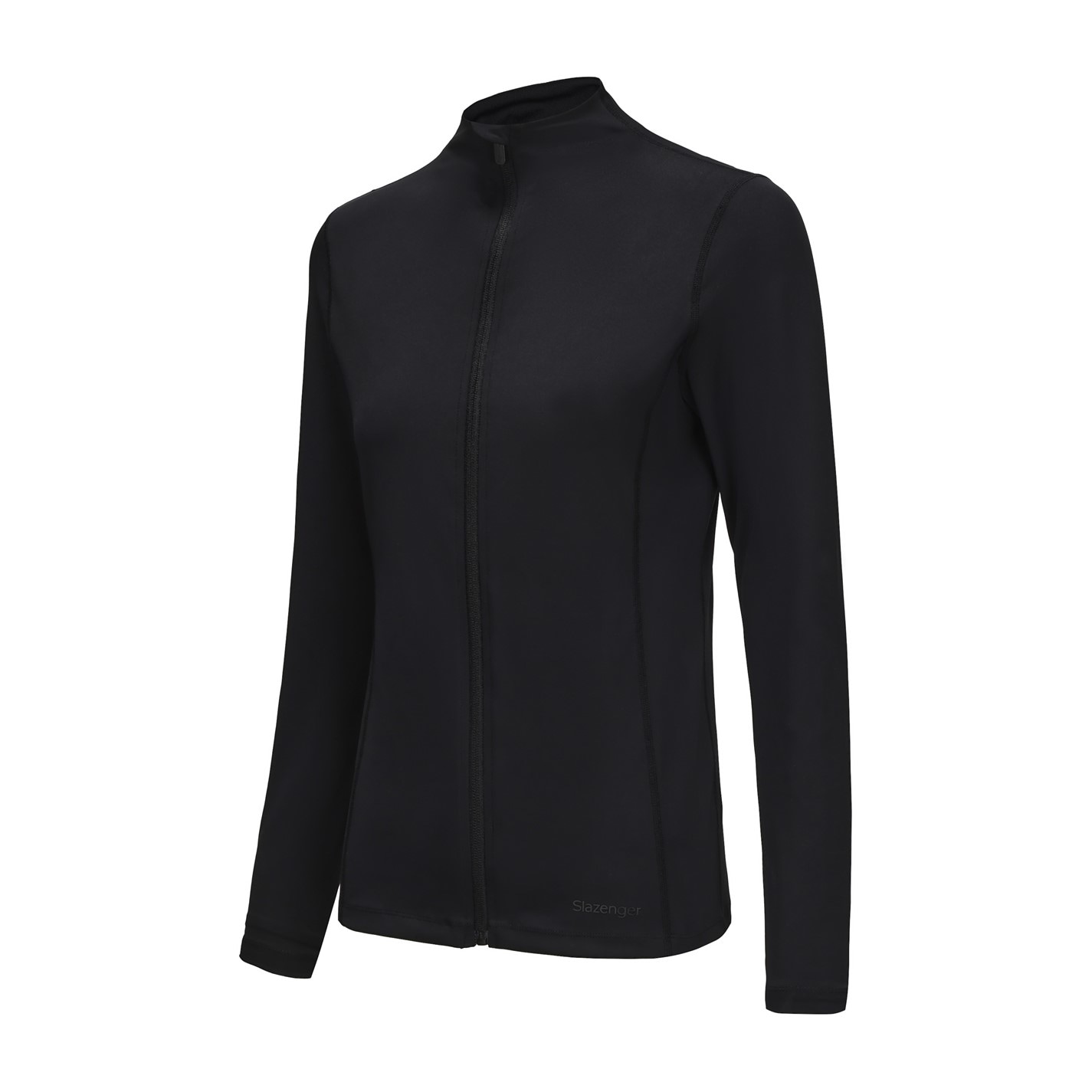 Bunda Slazenger Black 5283161 Women's Slim Fit Zip Collar Performance Tracksuit Top - 2