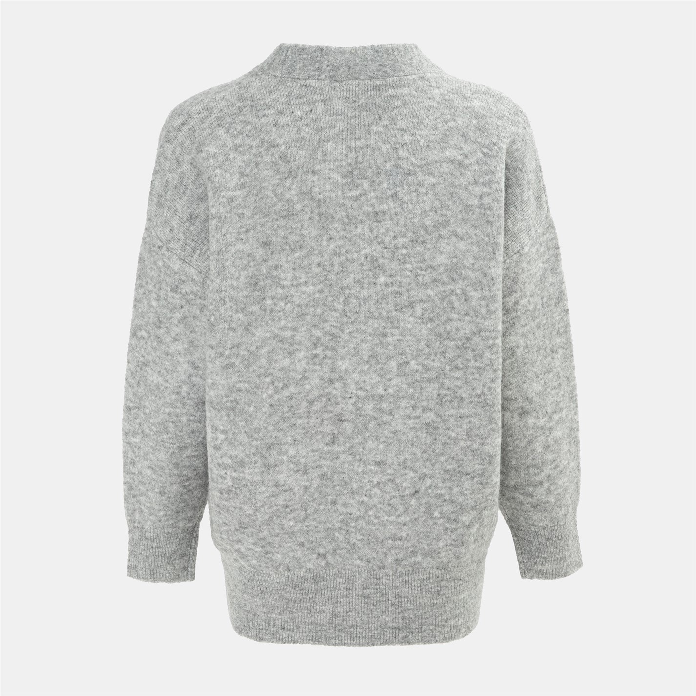 Miso Grey 7542986 Knit V neck Button Cardigan Women - 2