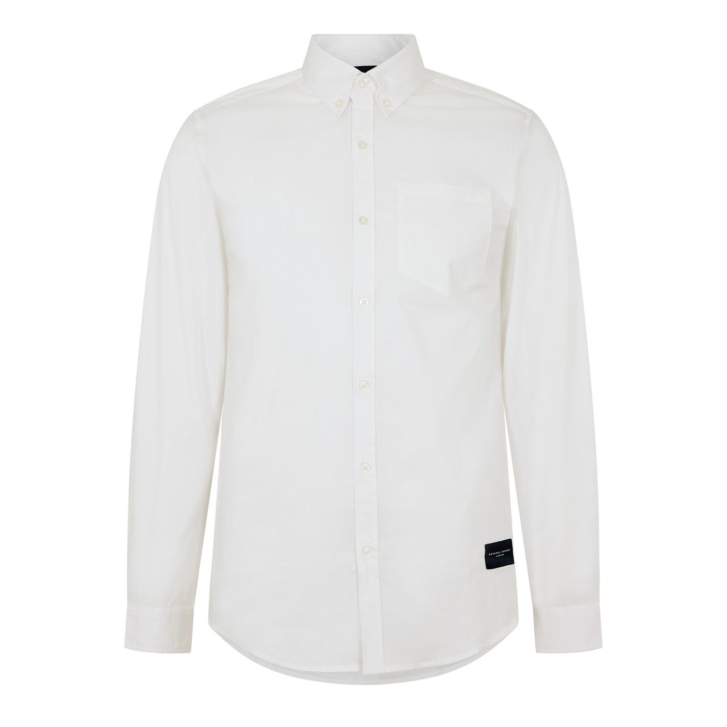 Košile Criminal Damage White 853848 Men's Salvator Long Sleeve Dress Shirt - 1