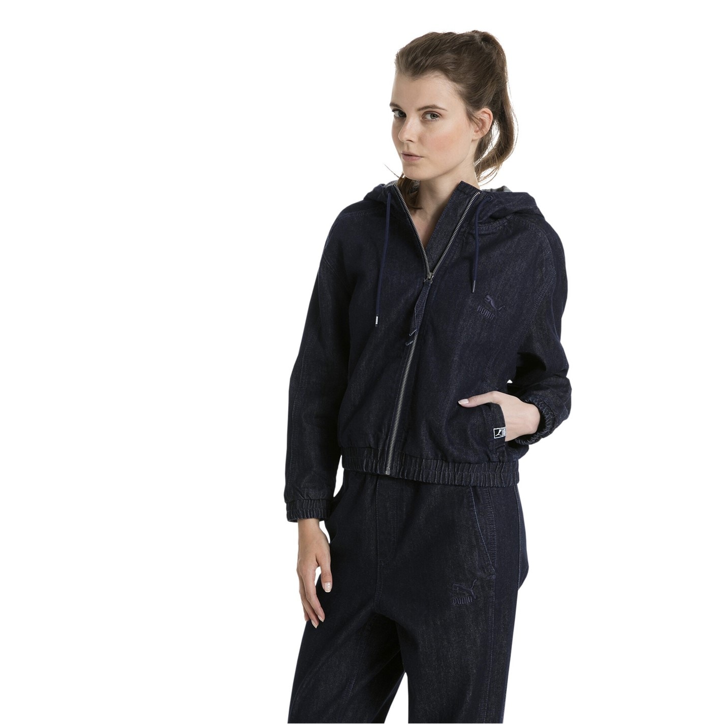 Bunda Puma Black 5420575 (8) Denim T7 Track Jacket Womens - 3