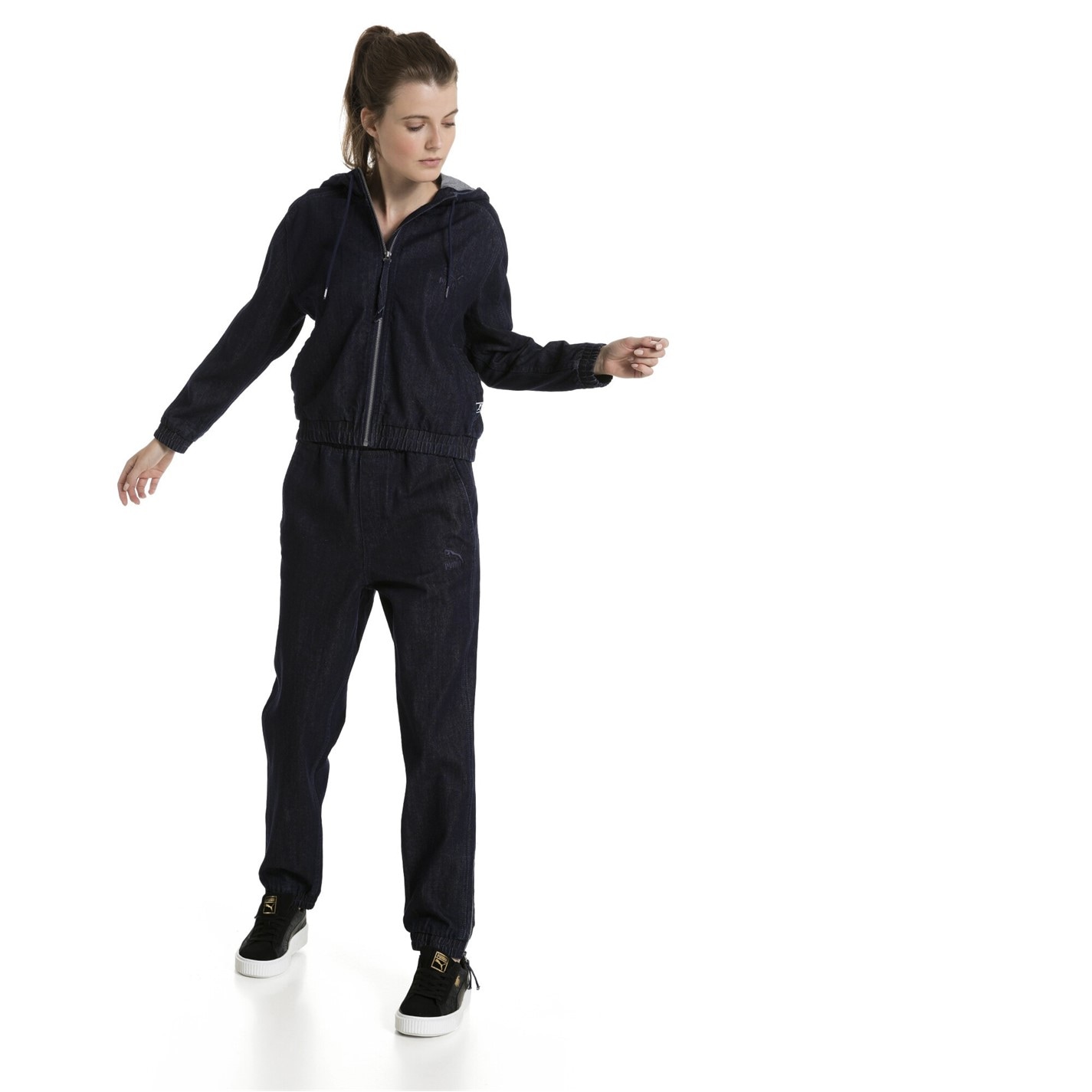 Bunda Puma Black 5420575 (8) Denim T7 Track Jacket Womens - 5
