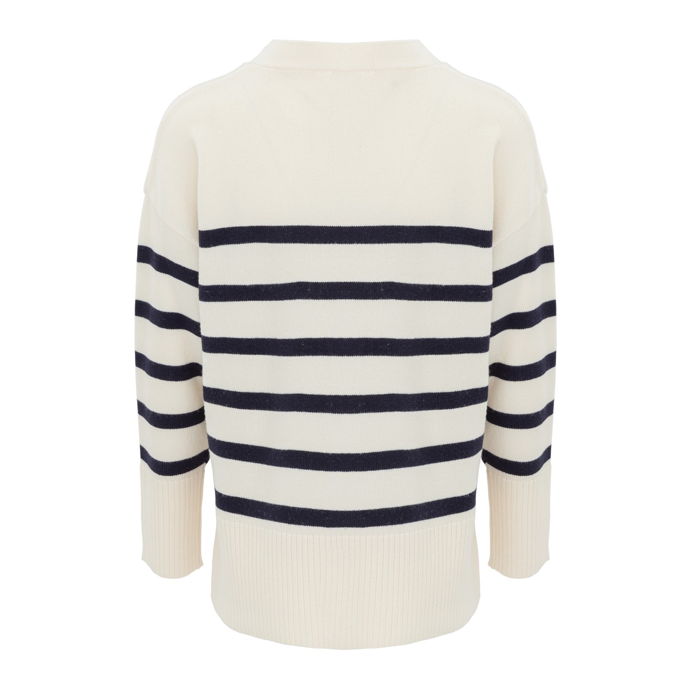 Miso Black 6015799 V-Neck Cuff Stripe Cardigan - 2