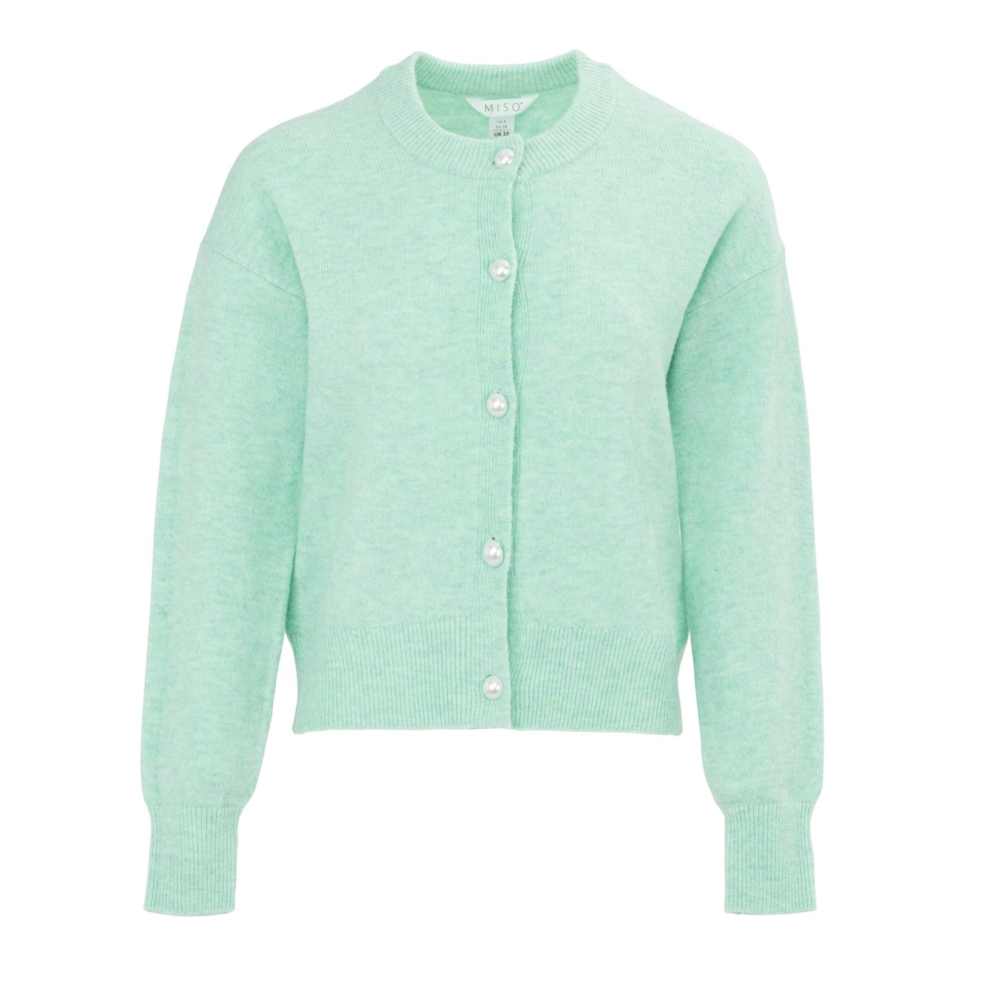 Miso Green 8875859 Spandex Button Cardigan Women - 1