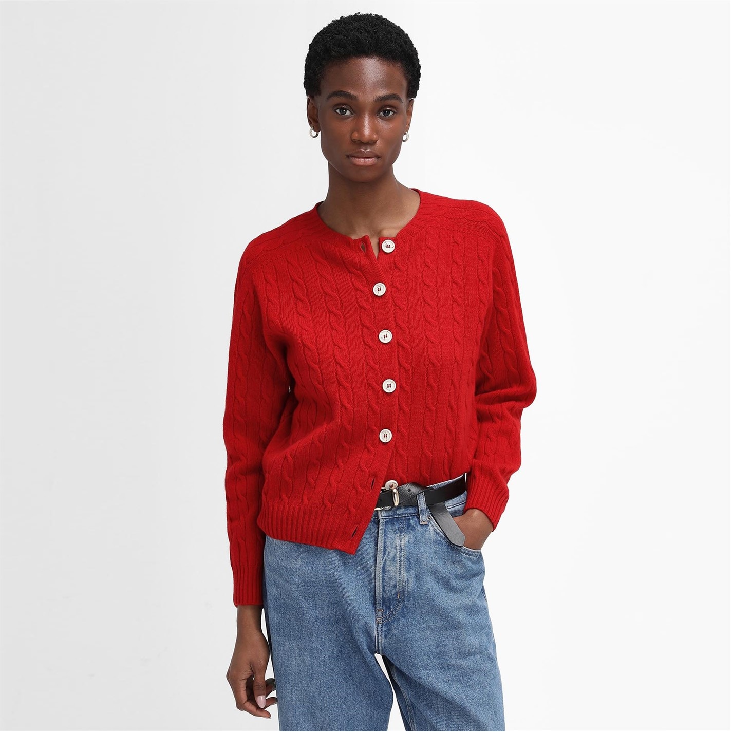 Barbour Ruby Red 1510008 The Edit by Alexa Gail Cardigan - 2