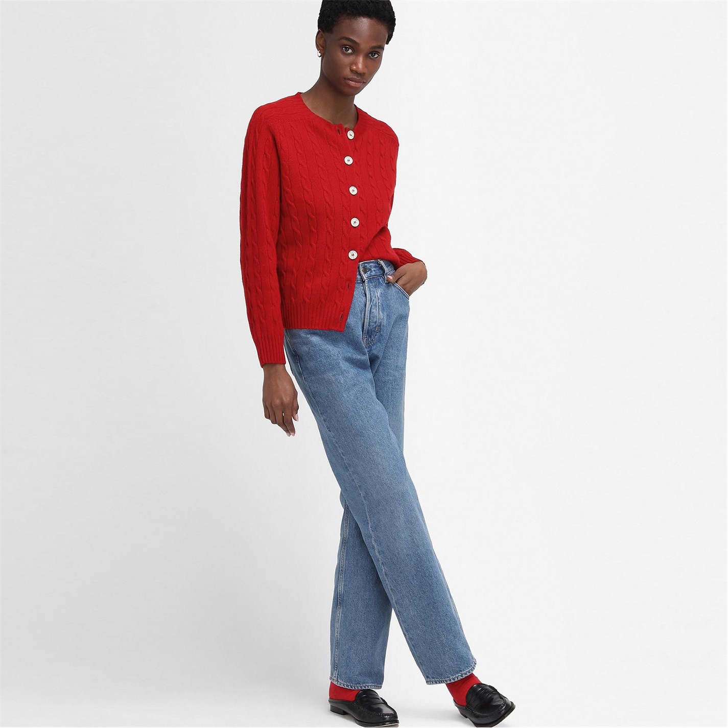 Barbour Ruby Red 1510008 The Edit by Alexa Gail Cardigan - 5