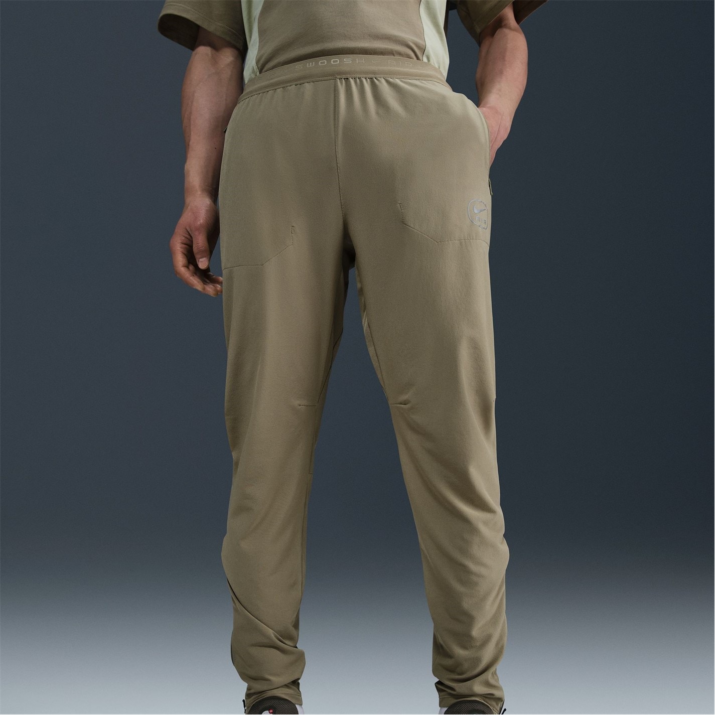Tepláky Nike Olive Green 762139 Air Run Tracksuit Bottoms Mens - 6